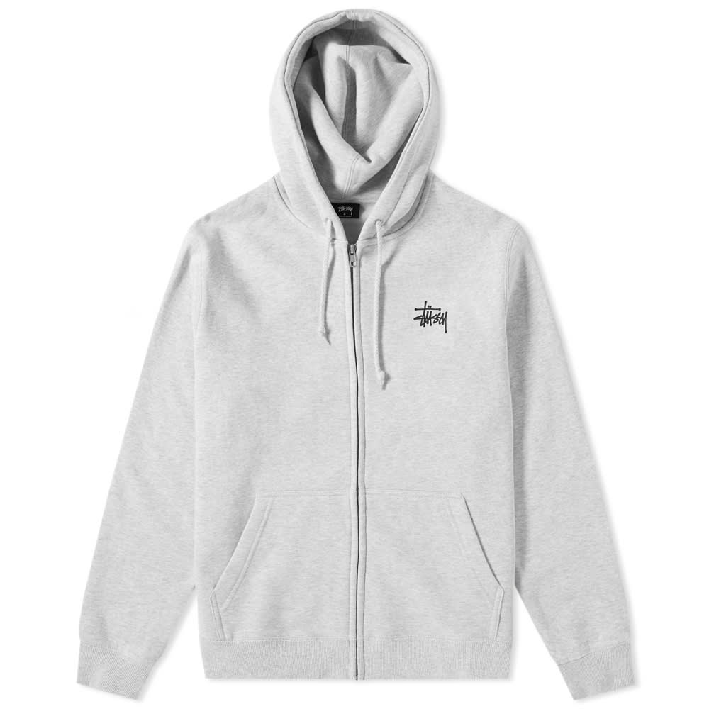 Stussy Basic Zip Hoody Ash Heather | END. (US)