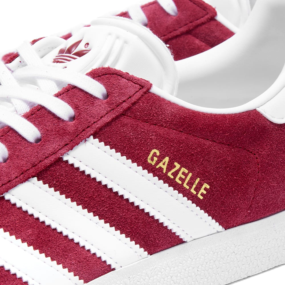 adidas gazelle burgundy and gold