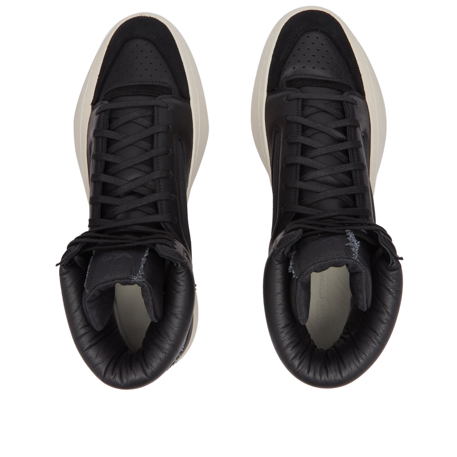 Y-3 Men's Lux Bball High Black/Clear Brown/Off White - Curated
