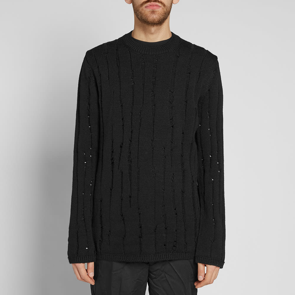 Comme des Garcons Homme Plus Destroyed Crew Knit Black | END. (US)