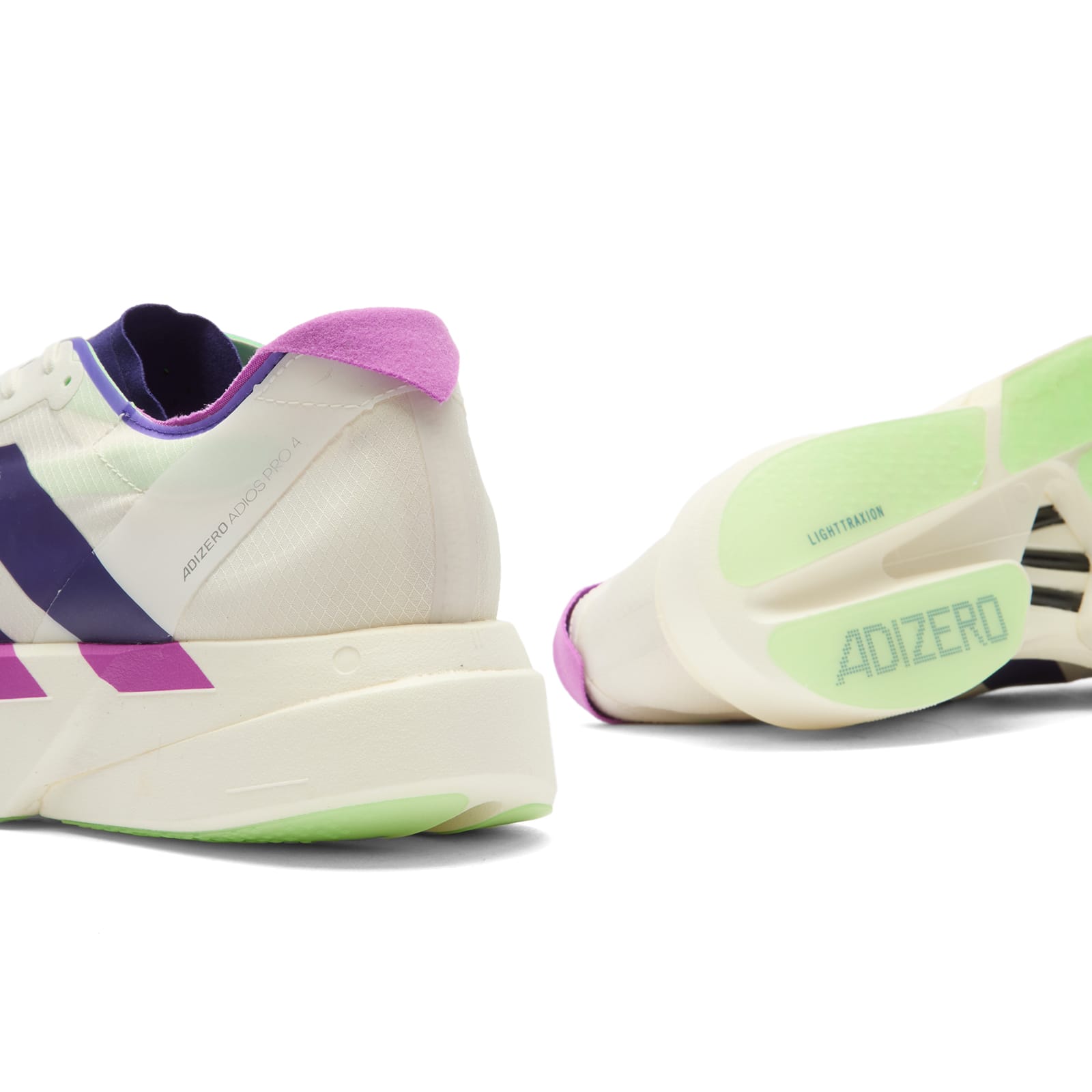 NEW Adidas Adizero Pro 4 Running Shoes JR1656 Size 6 Core White Purple Lime Size 8 - adidas Adizero Adios Pro 4 Core White Purple Lime  main image 2