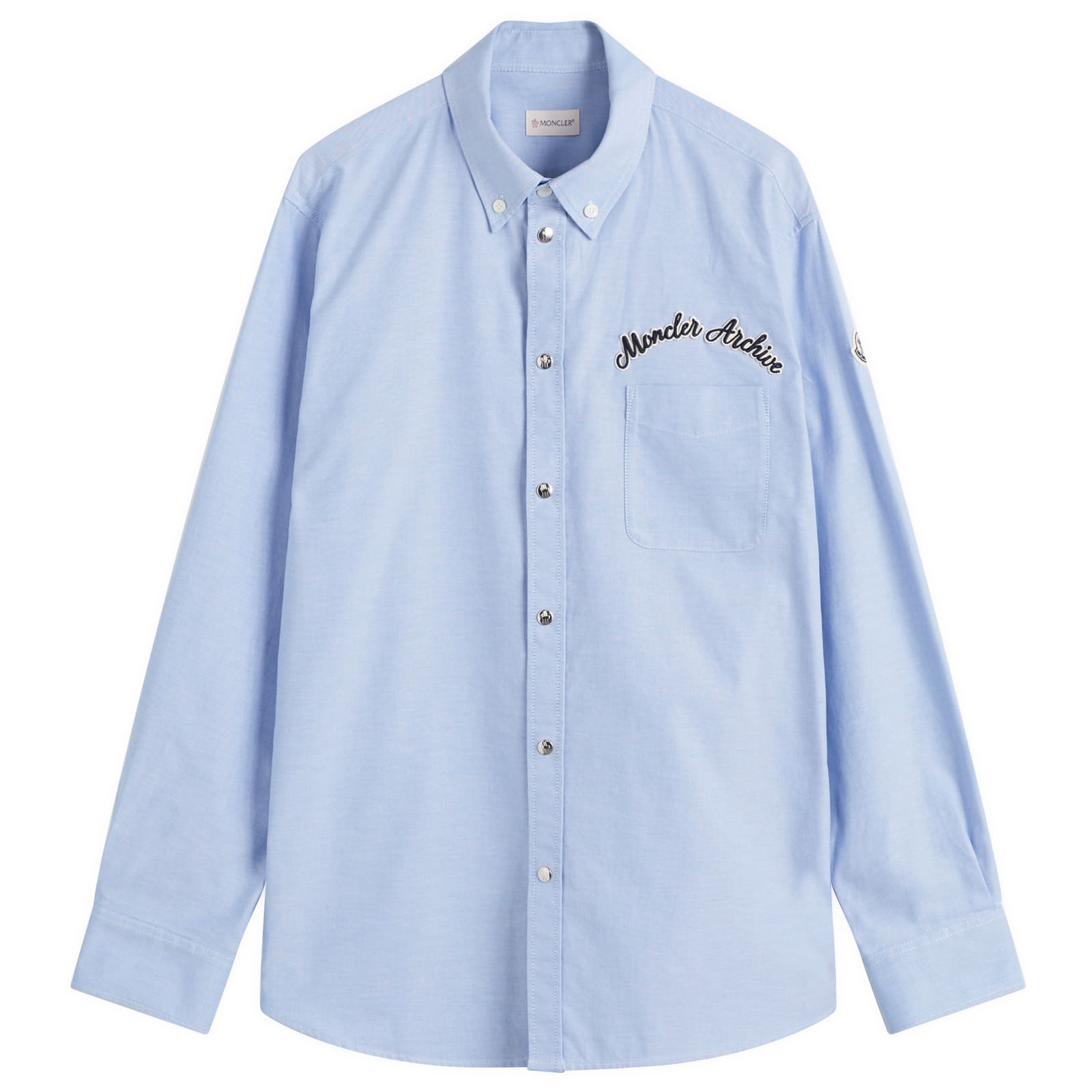 Moncler Men's Blue Oxford De Coton Shirt Large