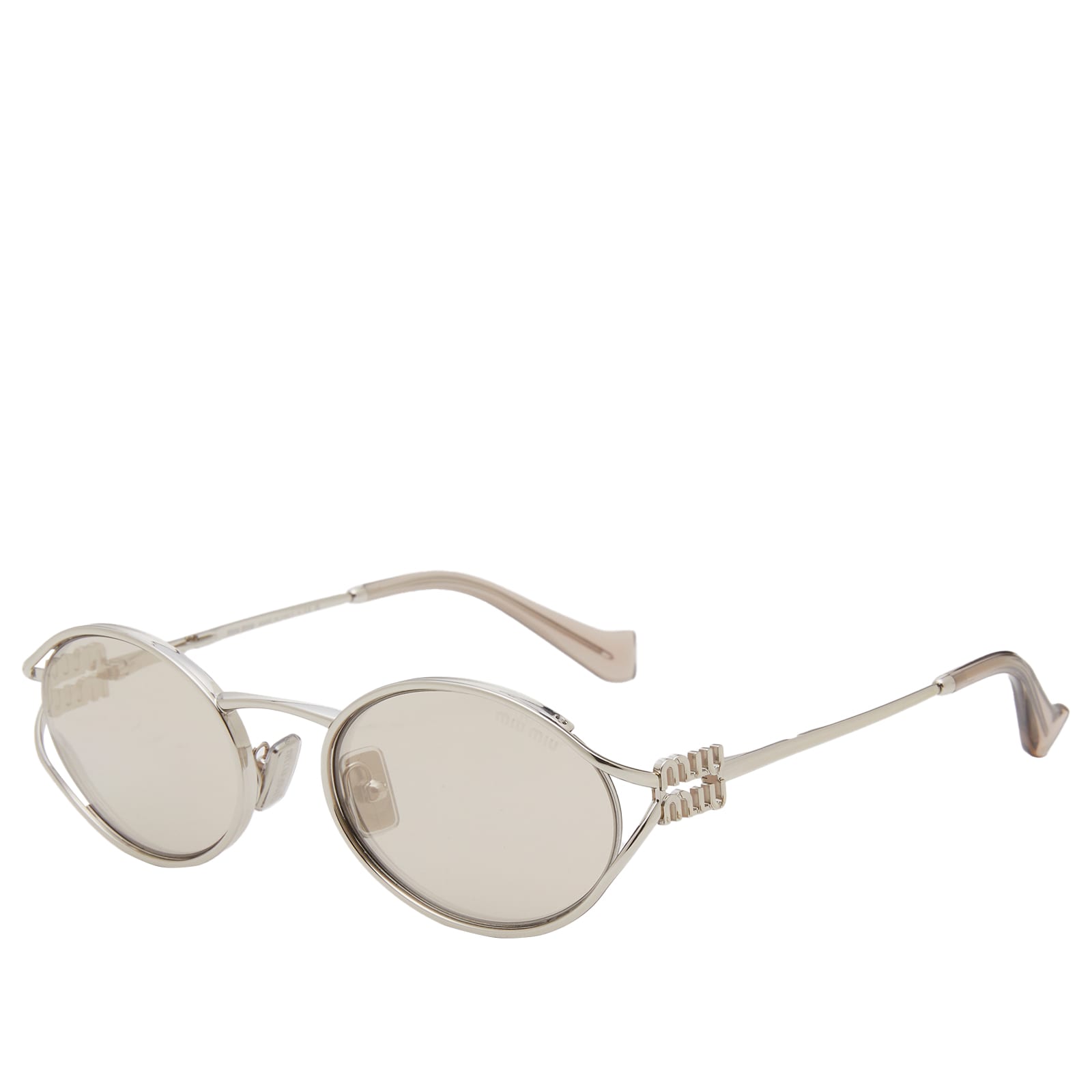 Miu Miu Eyewear Women's Silver/Ivory Mirror 52Ys Sunglasses