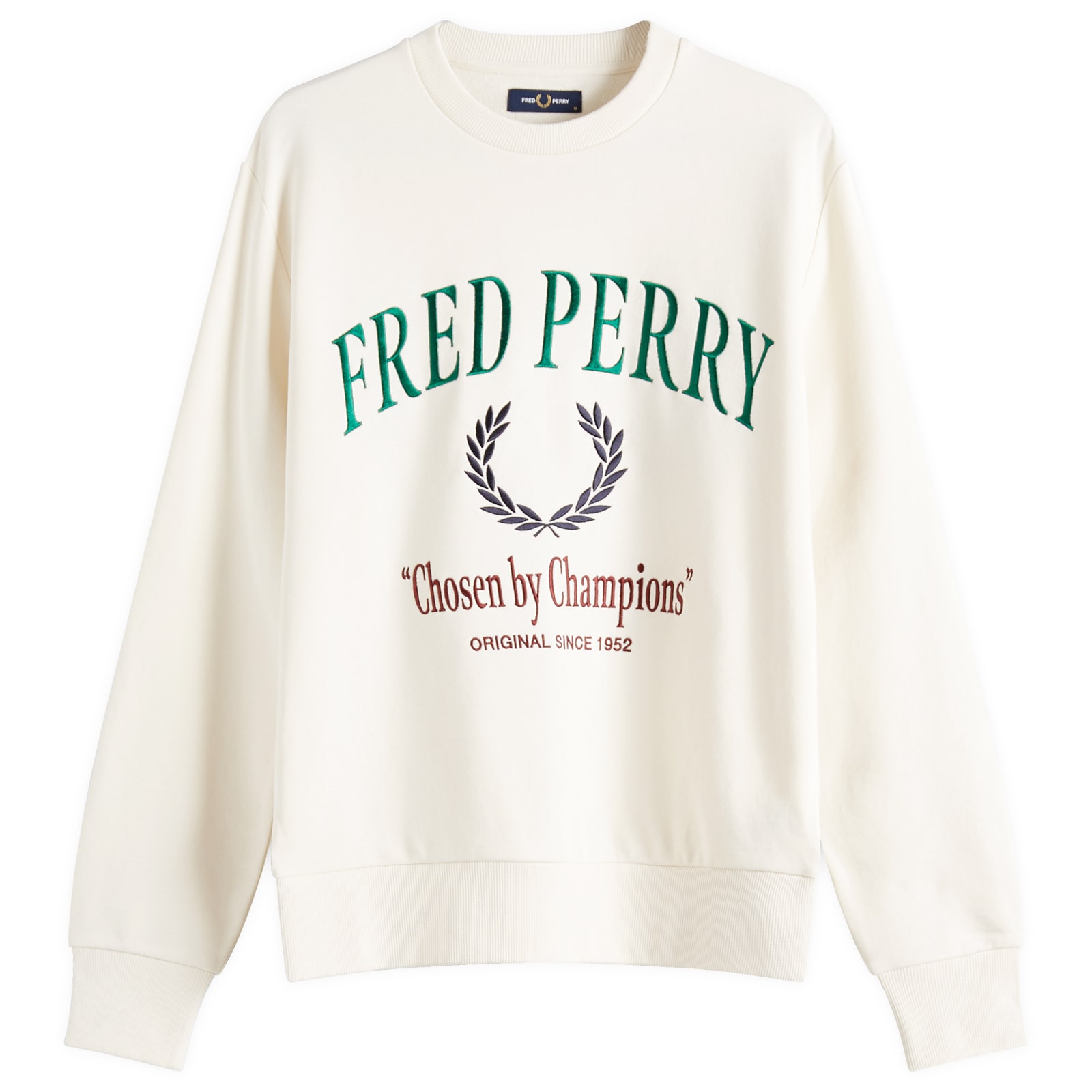 送料関税込♪Fred Perry/Embroidered Champion Sweatshirt Fred Perry Embroidered Champion Sweatshirt Ecru | END. (US)