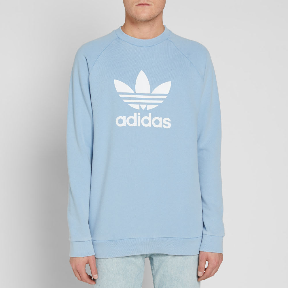 Adidas trefoil sweatshirt ash blue clearance