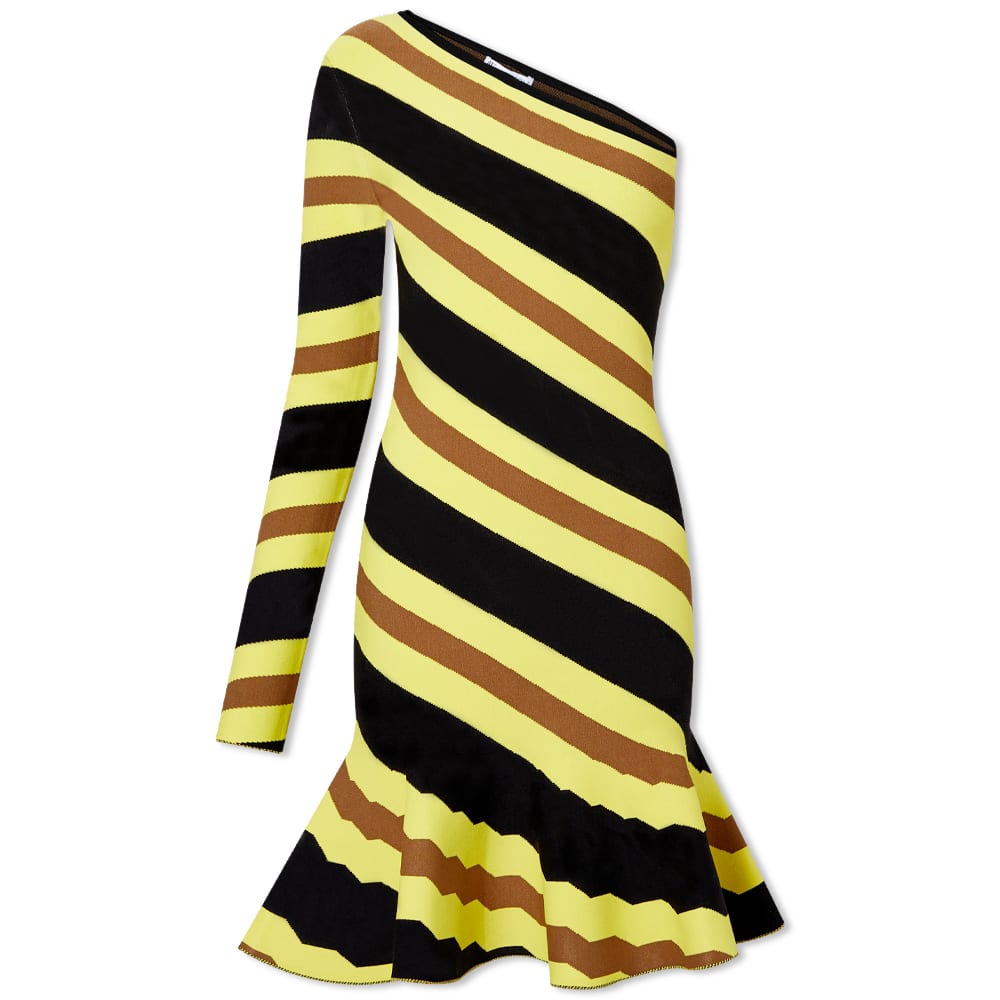 JW Anderson One Sleeve Striped Mini Dress Yellow/Black END. (US)