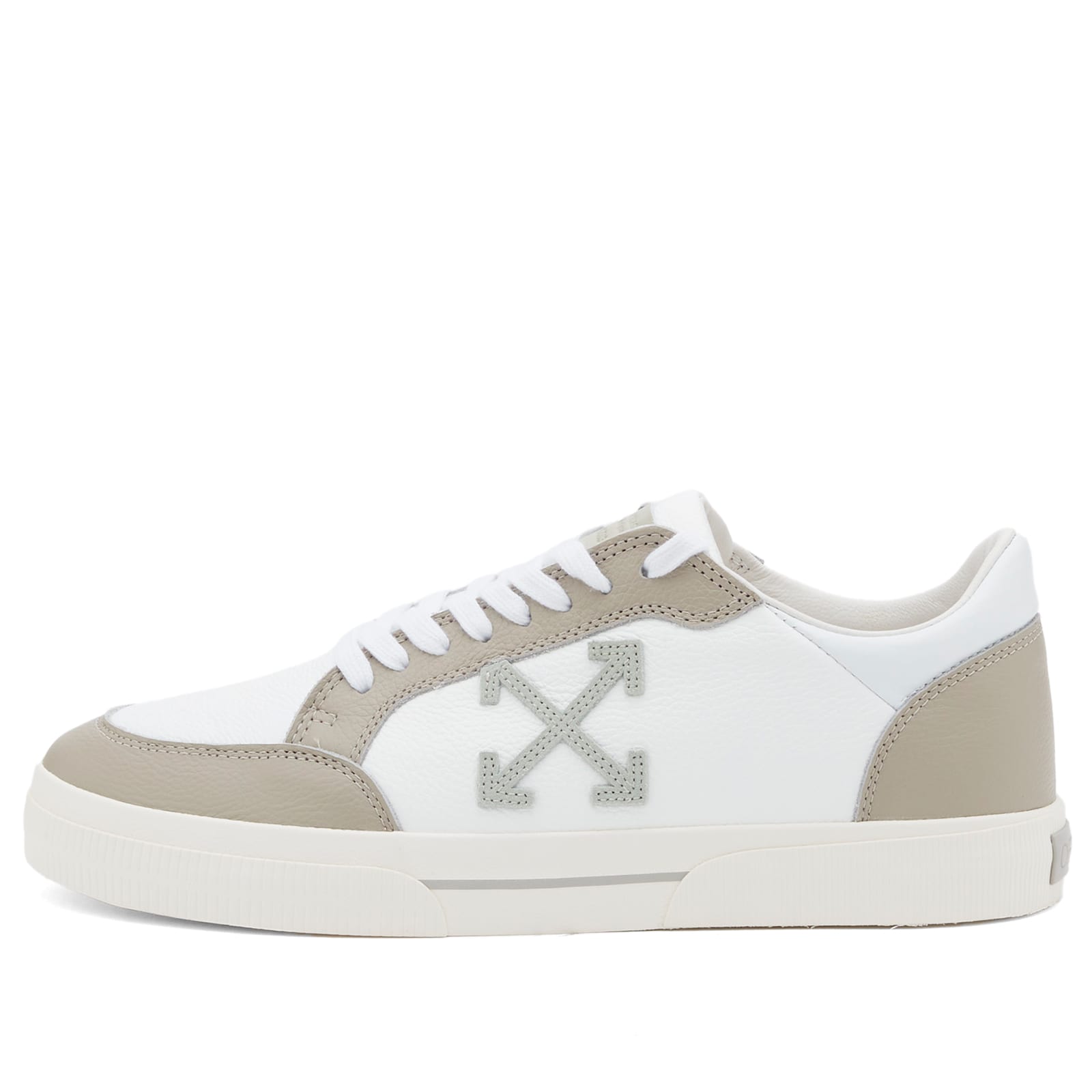 Off-White Men's White/Sage New Low Vulcanized Leather Sneaker Eu Size 41