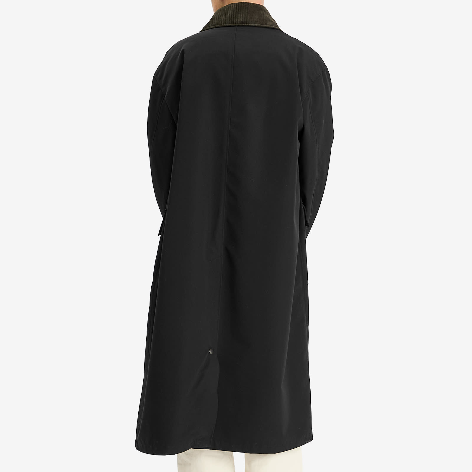 Auralee Men's Wool Max Canvas Riding Coat Black - Curated Menswear