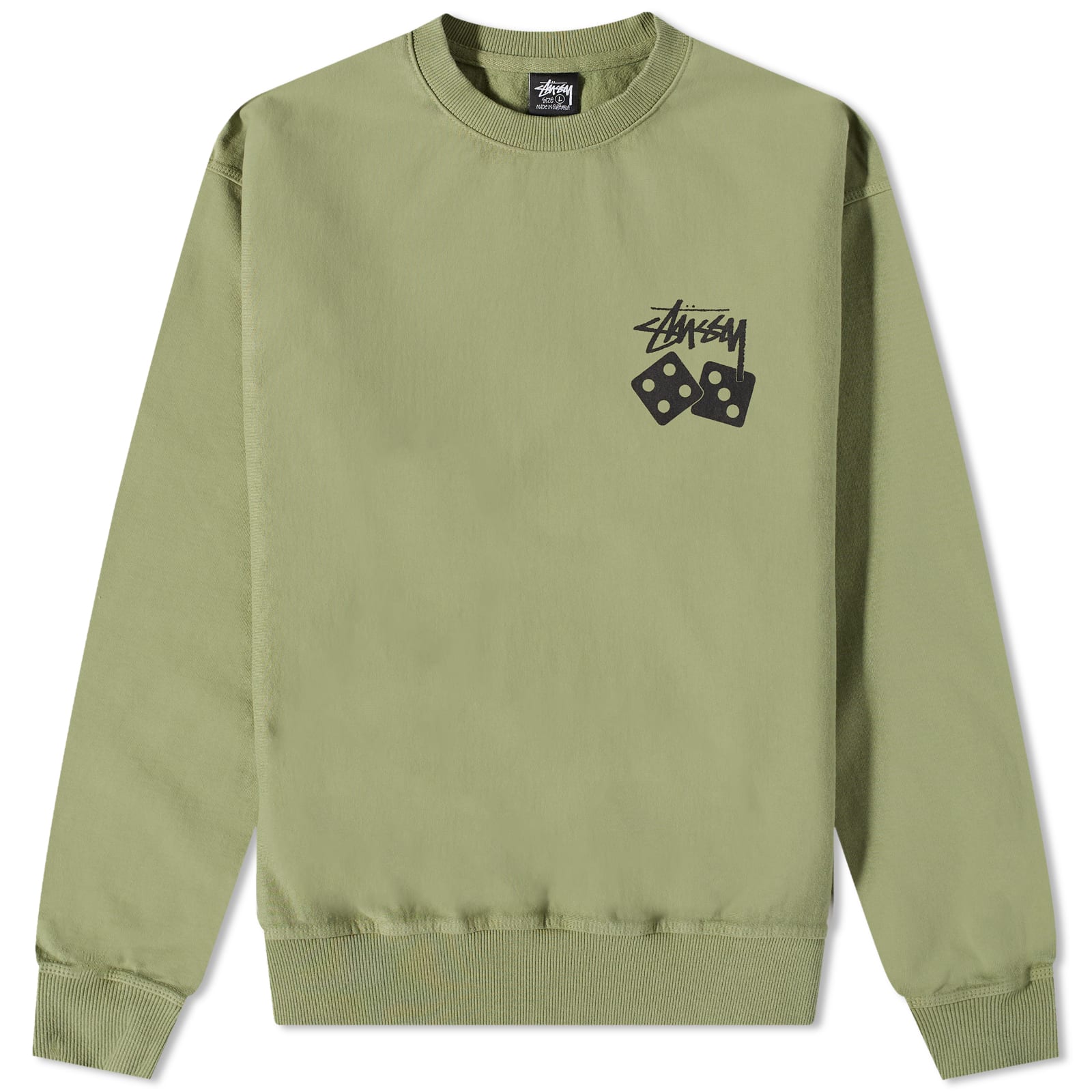 Stussy Dice Pigment Dyed Crew Sweat Artichoke | END. (US)