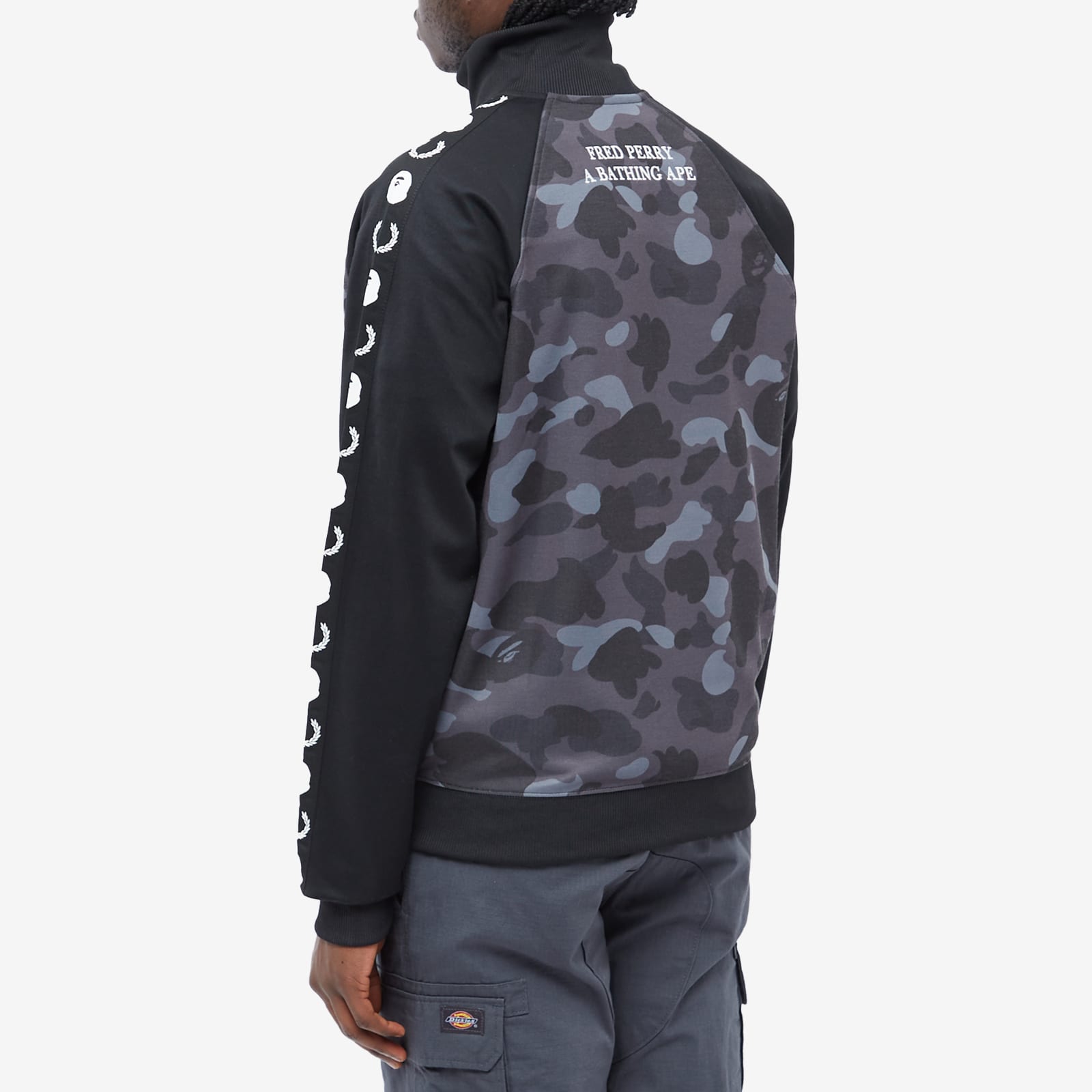 Fred Perry Men's x BAPE Camo Track Jacket Black | SJ5137-102