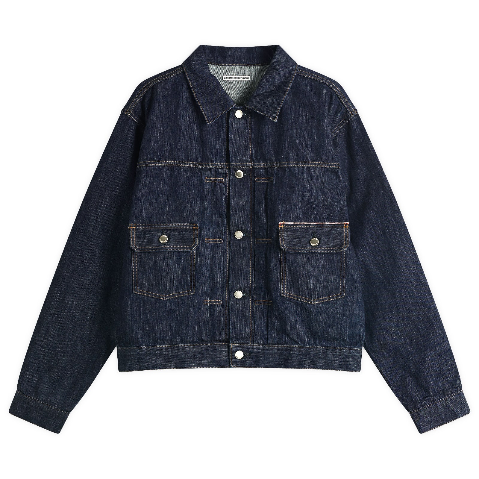 ジャケット・アウター uniform experiment WASHED DENIM JACKET Uniform Experiment Men's Washed Denim Jacket Indigo