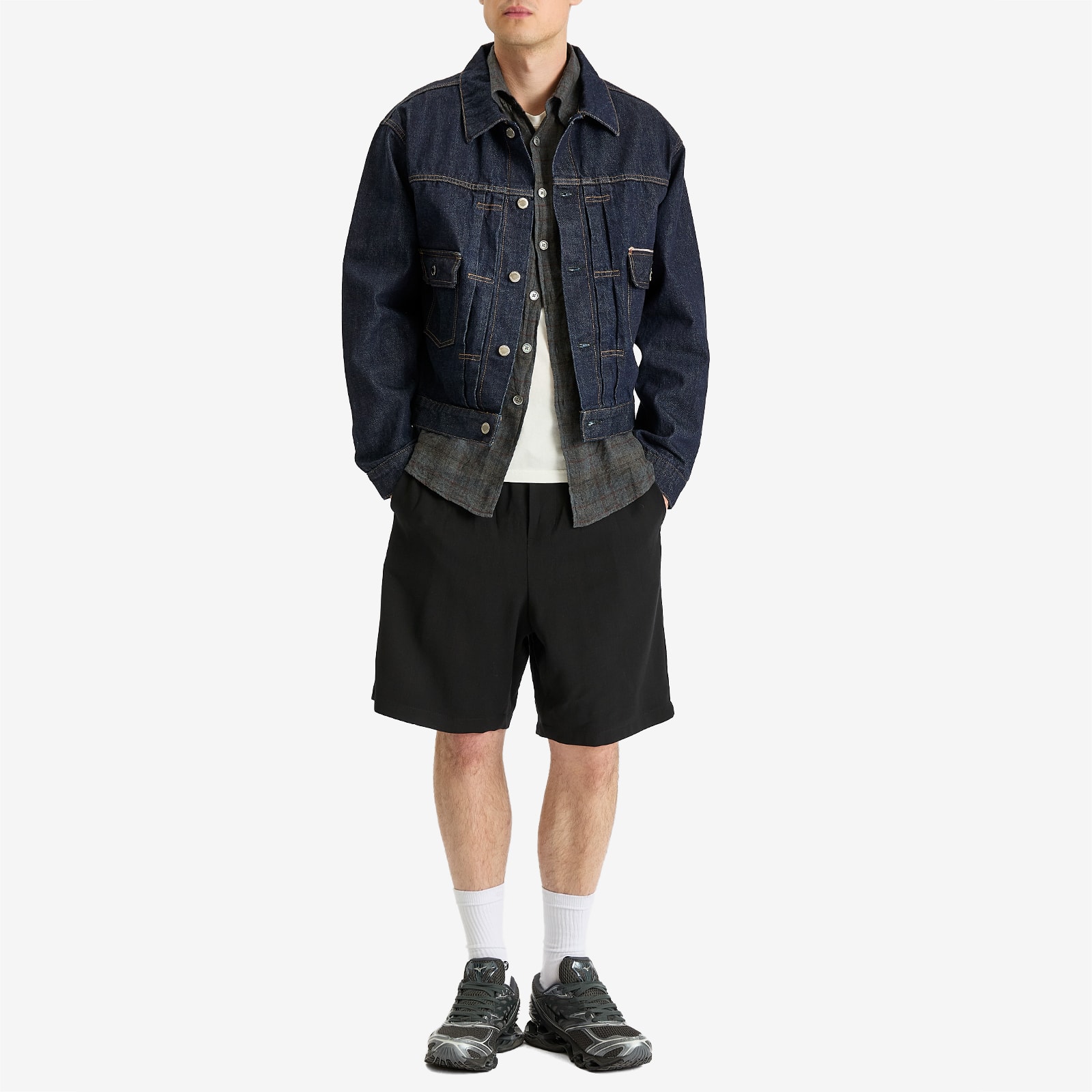 Uniform Experiment Men's Washed Denim Jacket Indigo