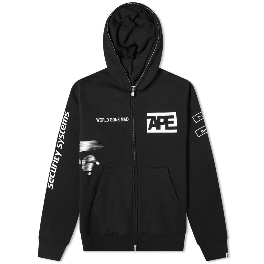 A Bathing Ape Security Multi Print Full Zip Hoodie Black (BE)