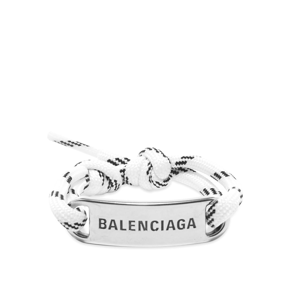 Balenciaga Plate Bracelet White, Black & Silver | END. (US)