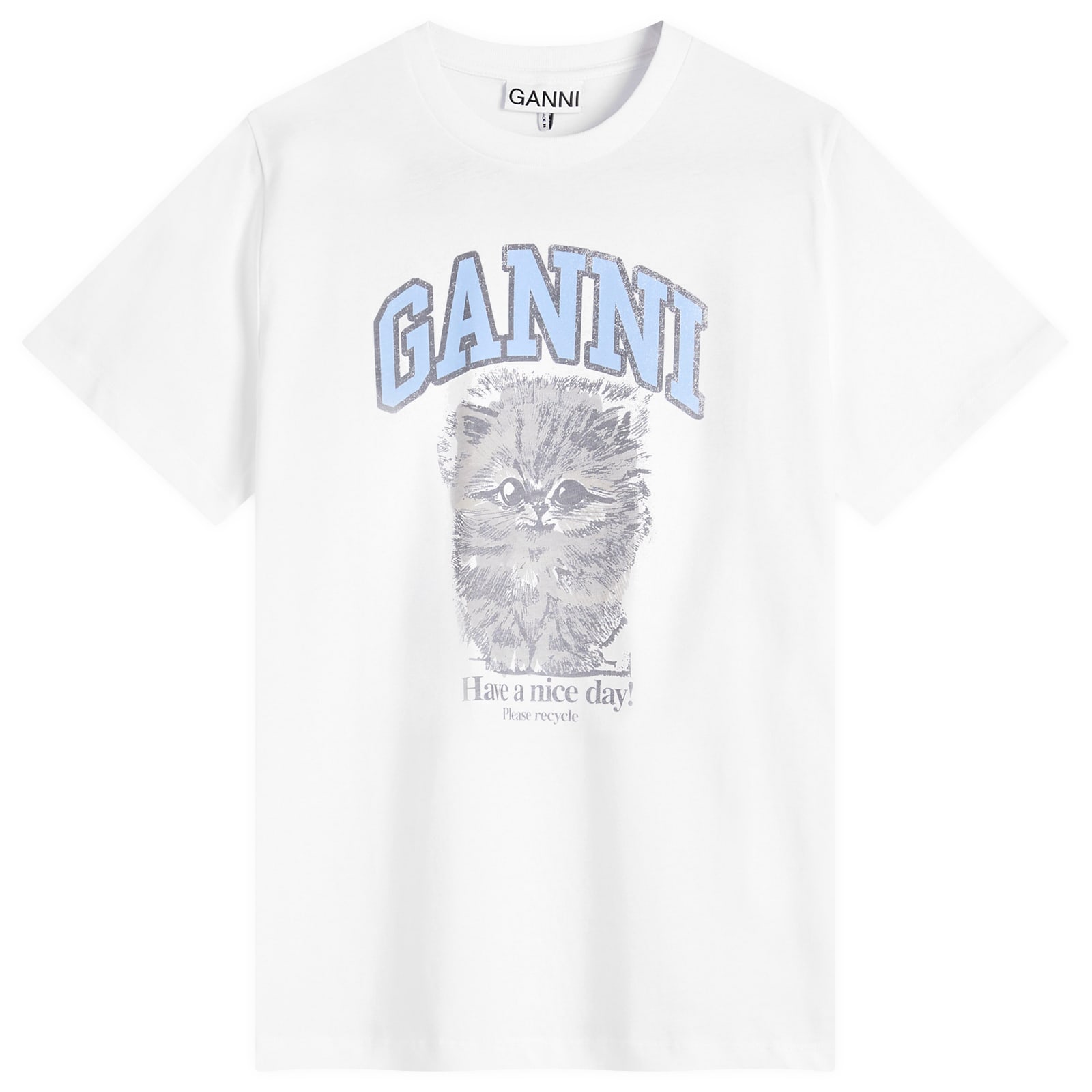 送料・関税込【GANNI】Kitty Margot Relaxed T-Shirt GANNI Kitty Margot Relaxed T-Shirt Bright White | END. (CA)