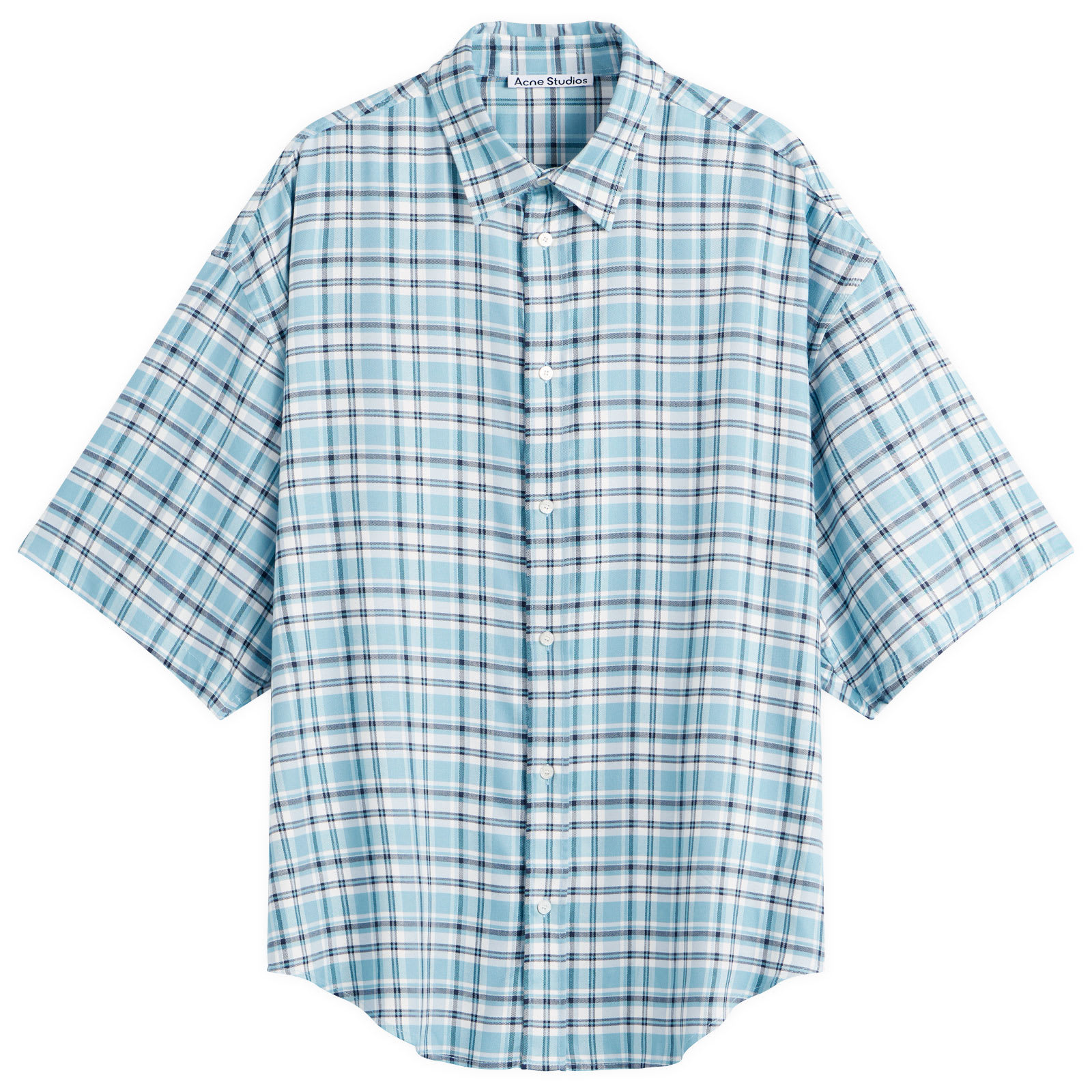 acne studios HOODED SHIRT ブルー アクネ チェック Acne Studios Men's' Hooded Button-Up Check Shirt in Brown | LN-CC®