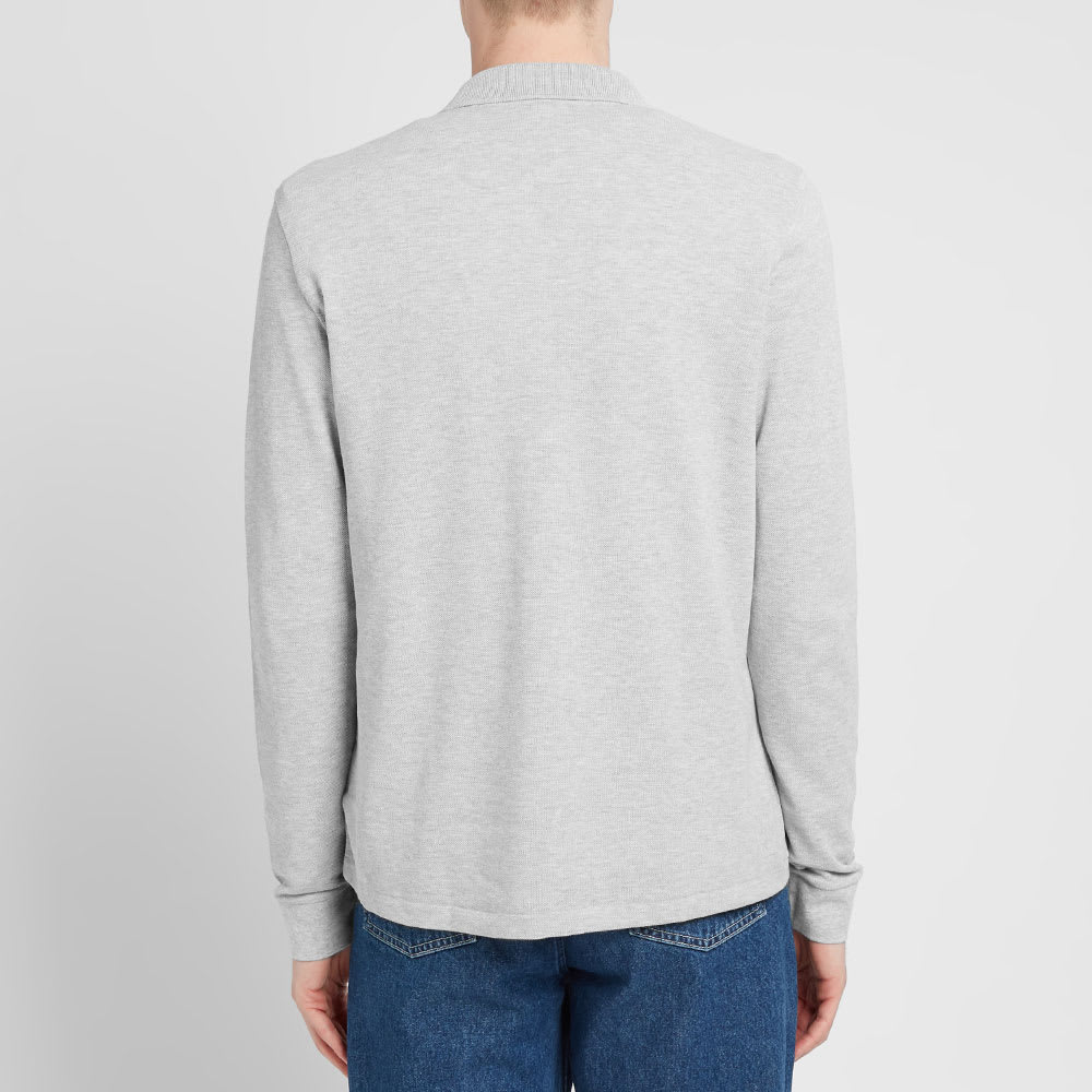 Lacoste Long Sleeve Marl Pique Polo Silver | END.