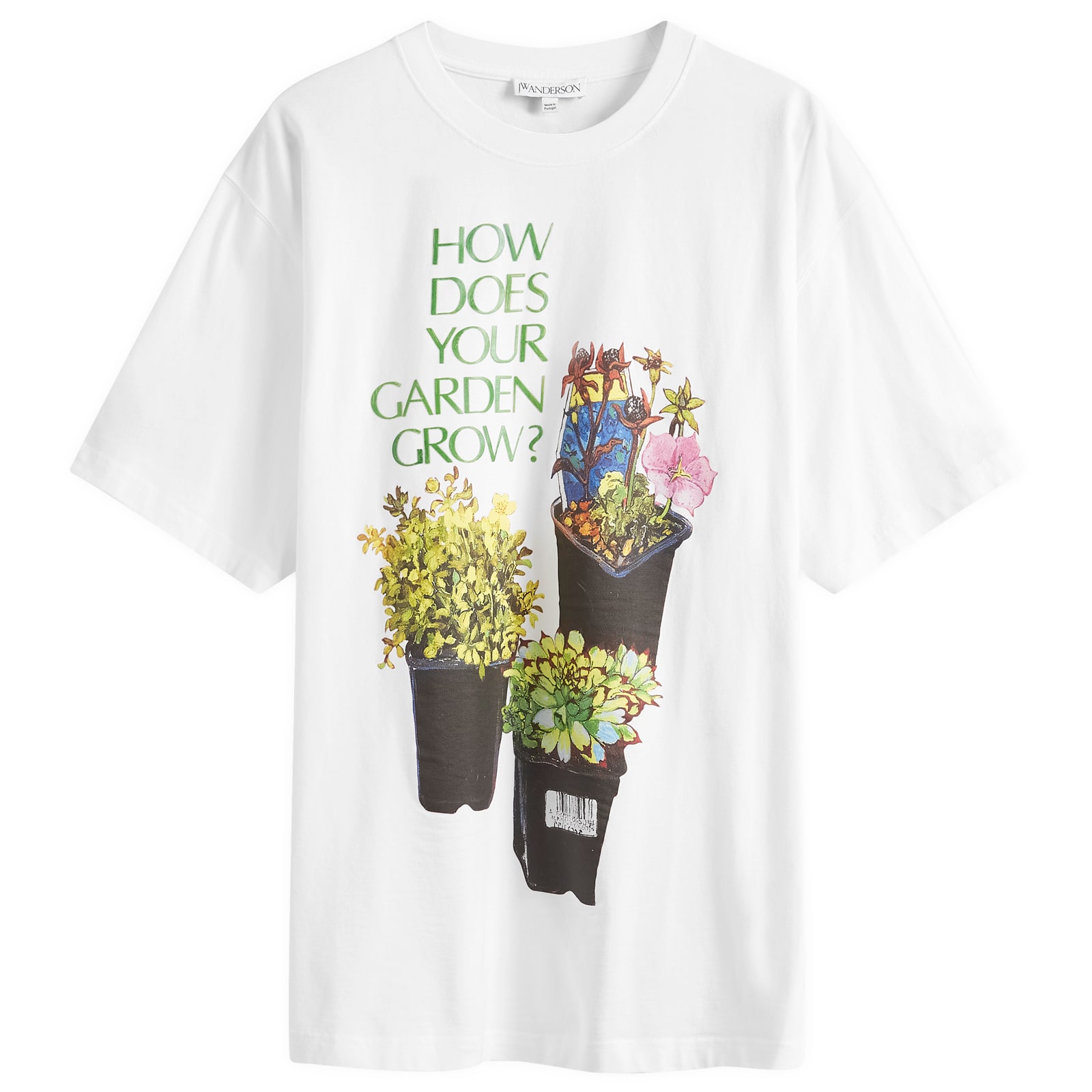 JW ANDERSON エンヘリッシュトオフントゥスライト 【関税込】 JW Anderson Flower Pot Print Oversized T-Shirt White | END. (AR)