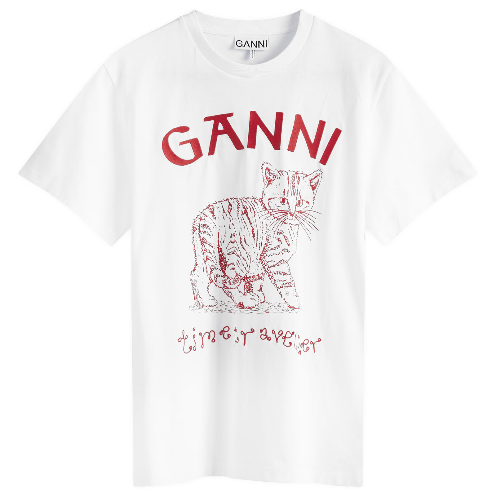 GANNI Cat T-Shirt Bright White | END.
