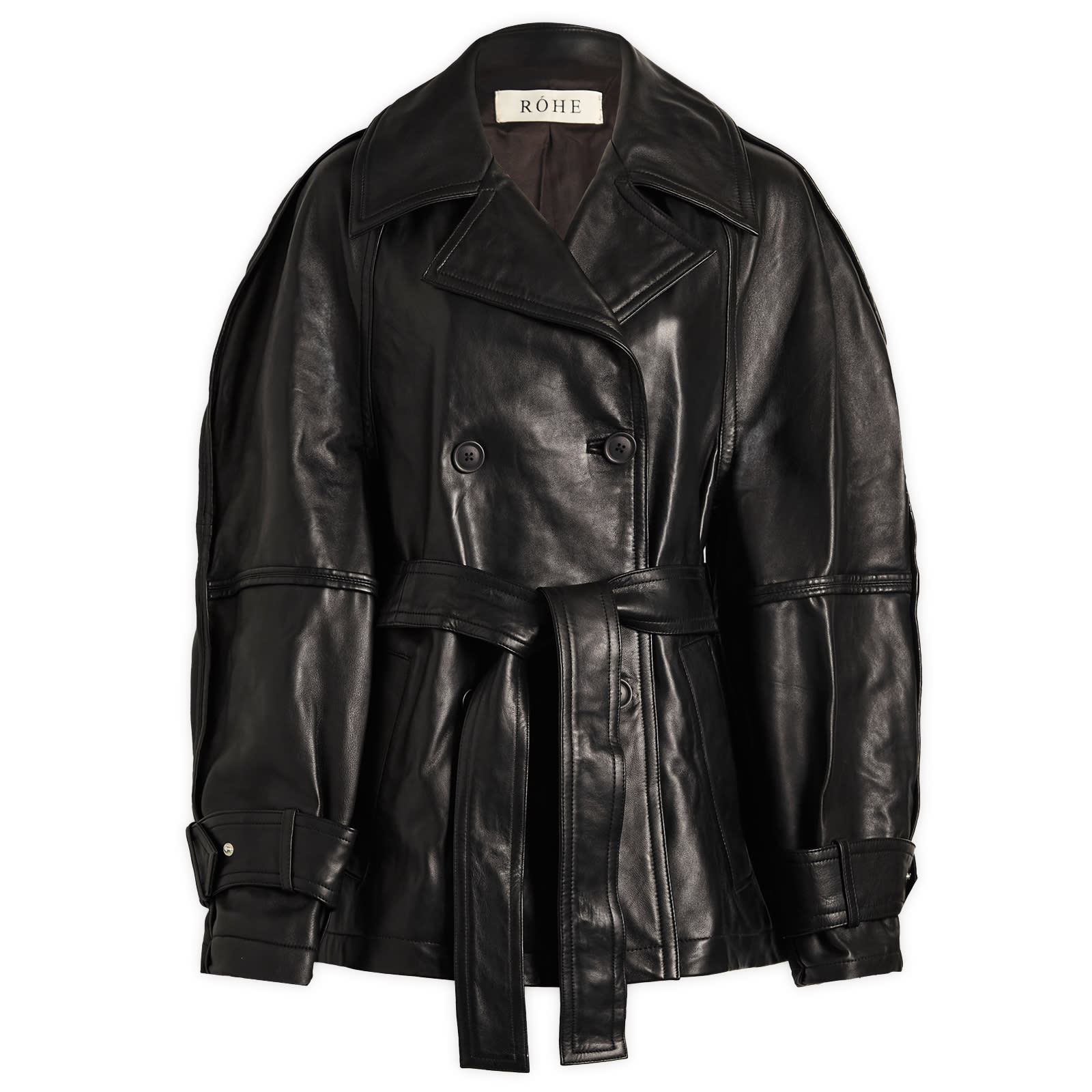 レザージャケット・コート ROHE FW25 SCULPTURAL LEATHER JACKET (416 11 145 001 308) Róhe Sculptural Leather Jacket Black | END. (TW)