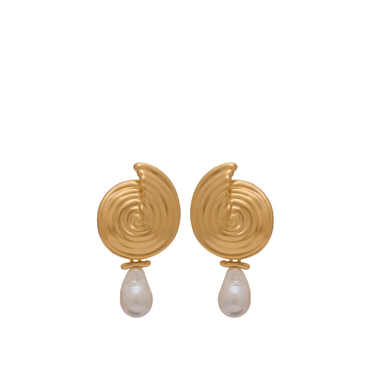 国内発/本物保証/MISSOMA スパイラル パールドロップ イヤリング Missoma Spiral Interchangeable Pearl Drop Earrings Gold