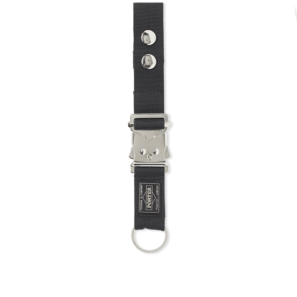 Consisting of a woven nylon strap and trusty metal hardware, this portable lanyard from Porter-Yoshida & Co. is sure to keep your keys close by at all times. Fitted with a key ring and detachable clasp, the black and silver accessory is topped effortlessly with the Japanese brand’s simple but effective woven patch.

100% Nylon
Metal Buckle 
Key Ring
Woven Brand Patch