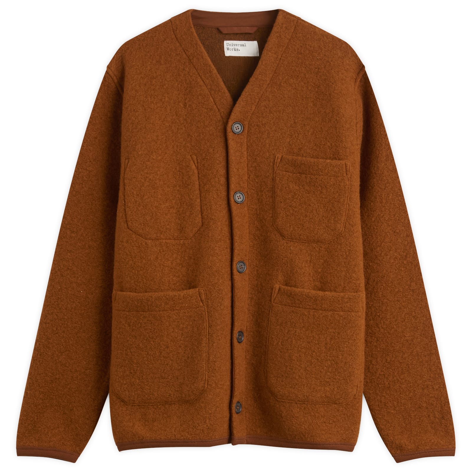 Universal Works Men’s Wool Fleece Cardigan Rust