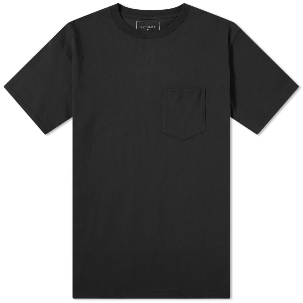 Thoughtfully designed and effortlessly contemporary, this black tee from SOPHNET. is prepped and ready to enter your year-round rotation. Constructed in Japan from pure cotton, the t-shirt features a simple patch pocket to the chest and two contrasting panels to the reverse, adding a touch of difference to the otherwise-muted staple.100% CottonRibbed CrewneckPatch PocketWoven Brand PatchMade in Japan