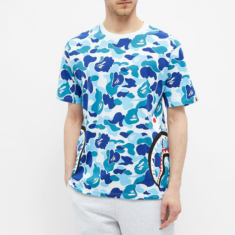 bathing ape blue camo shirt