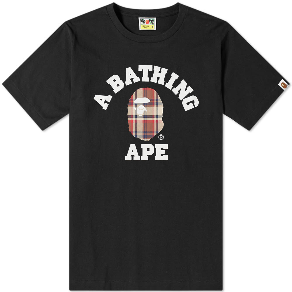 A Bathing Ape BAPE Check College Tee A Bathing Ape BAPE Check College Tee