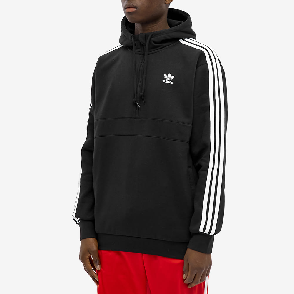 Adidas 3-Stripe Half Zip Hoody Black | END.