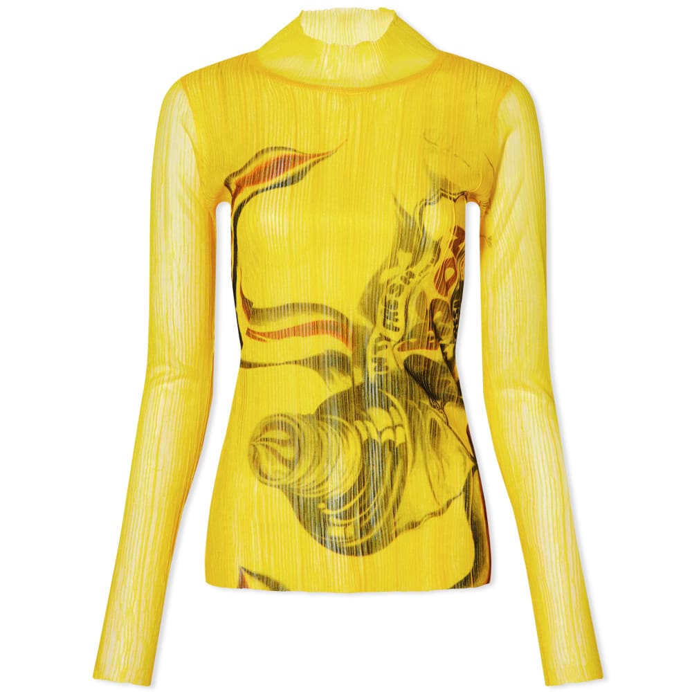 JW Anderson High Neck Sheer Top Yellow 