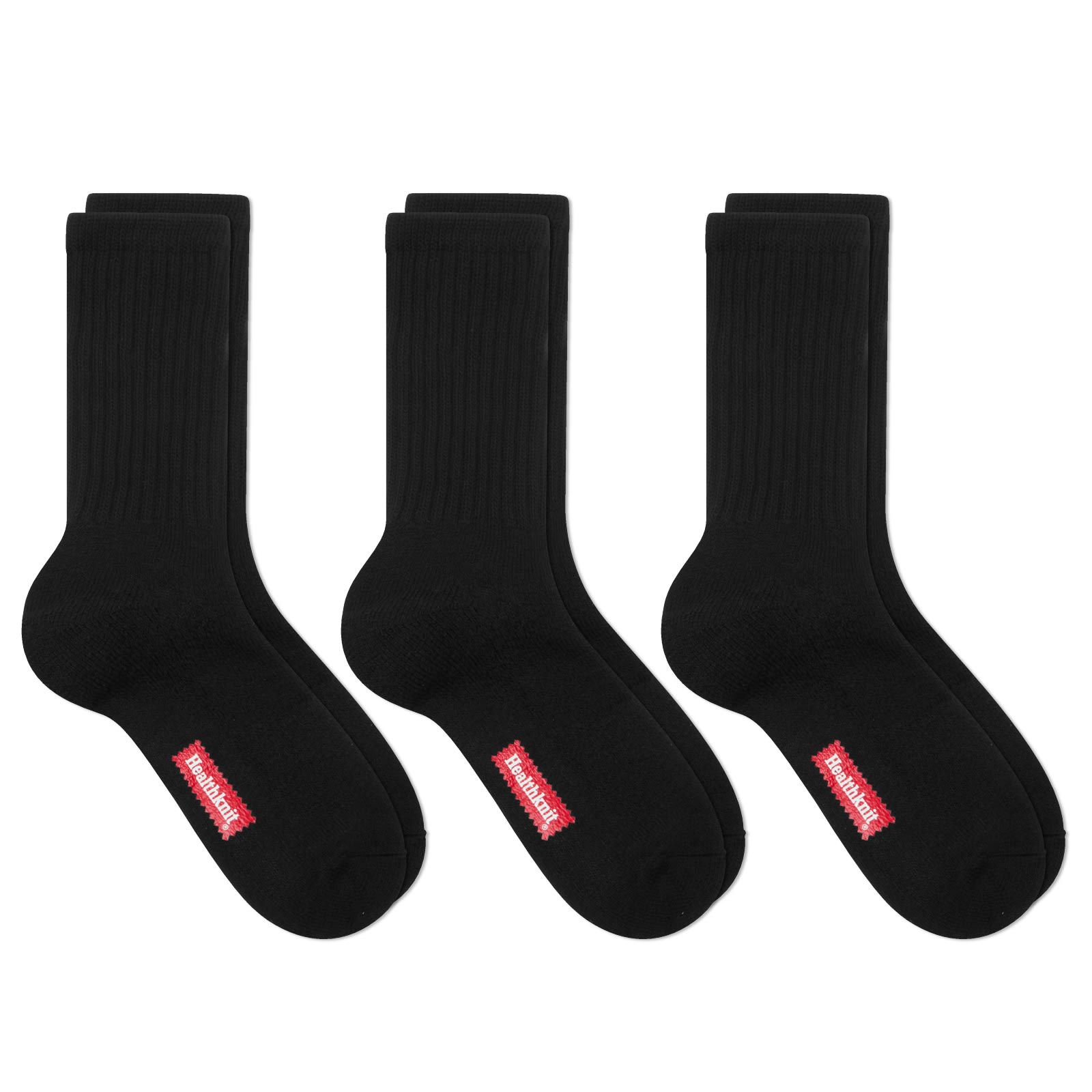 Healthknit — Healthknit Crew Sock - 3 Pack in Black