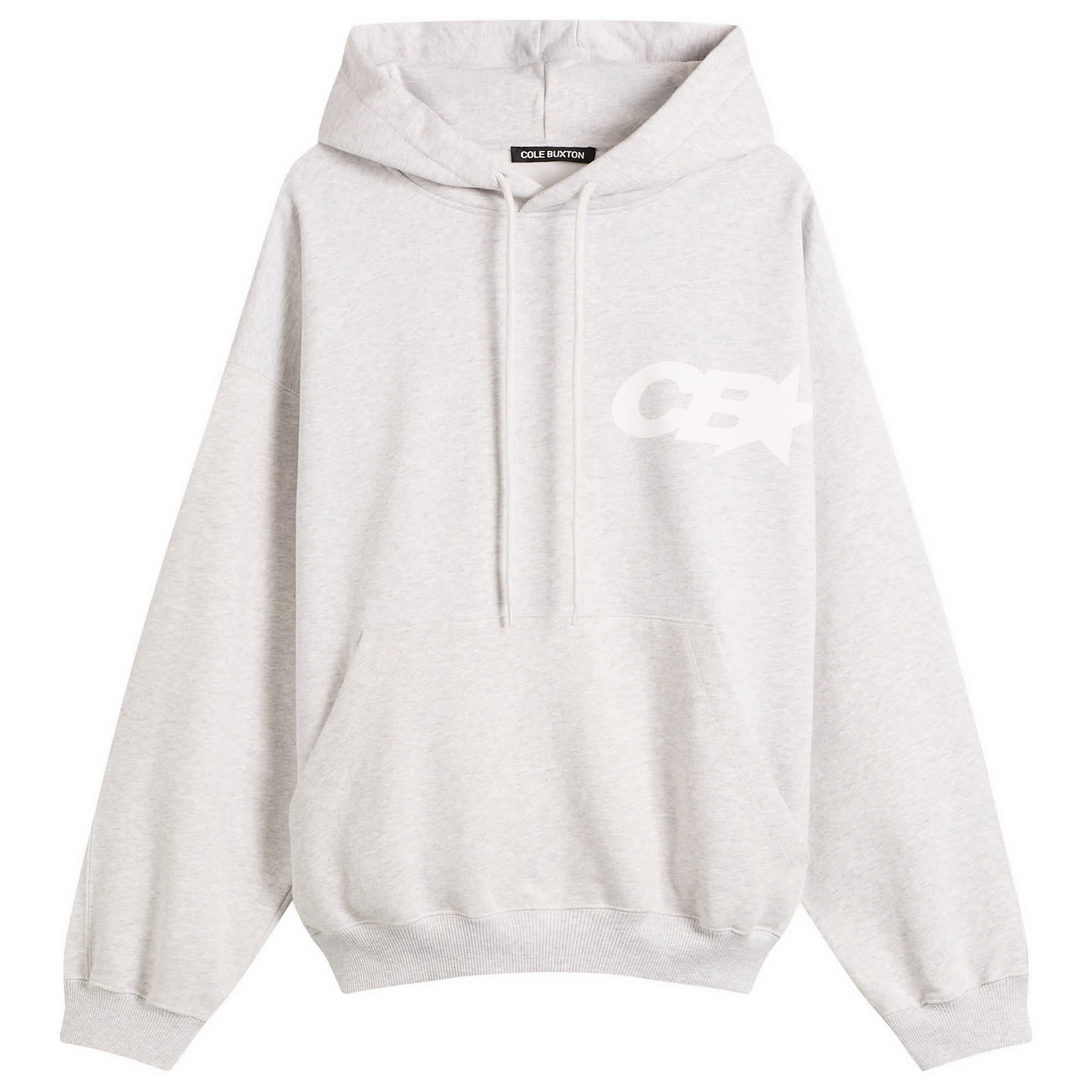Cole Buxton Men’s CB Star Racing Hoodie Light Grey Marl