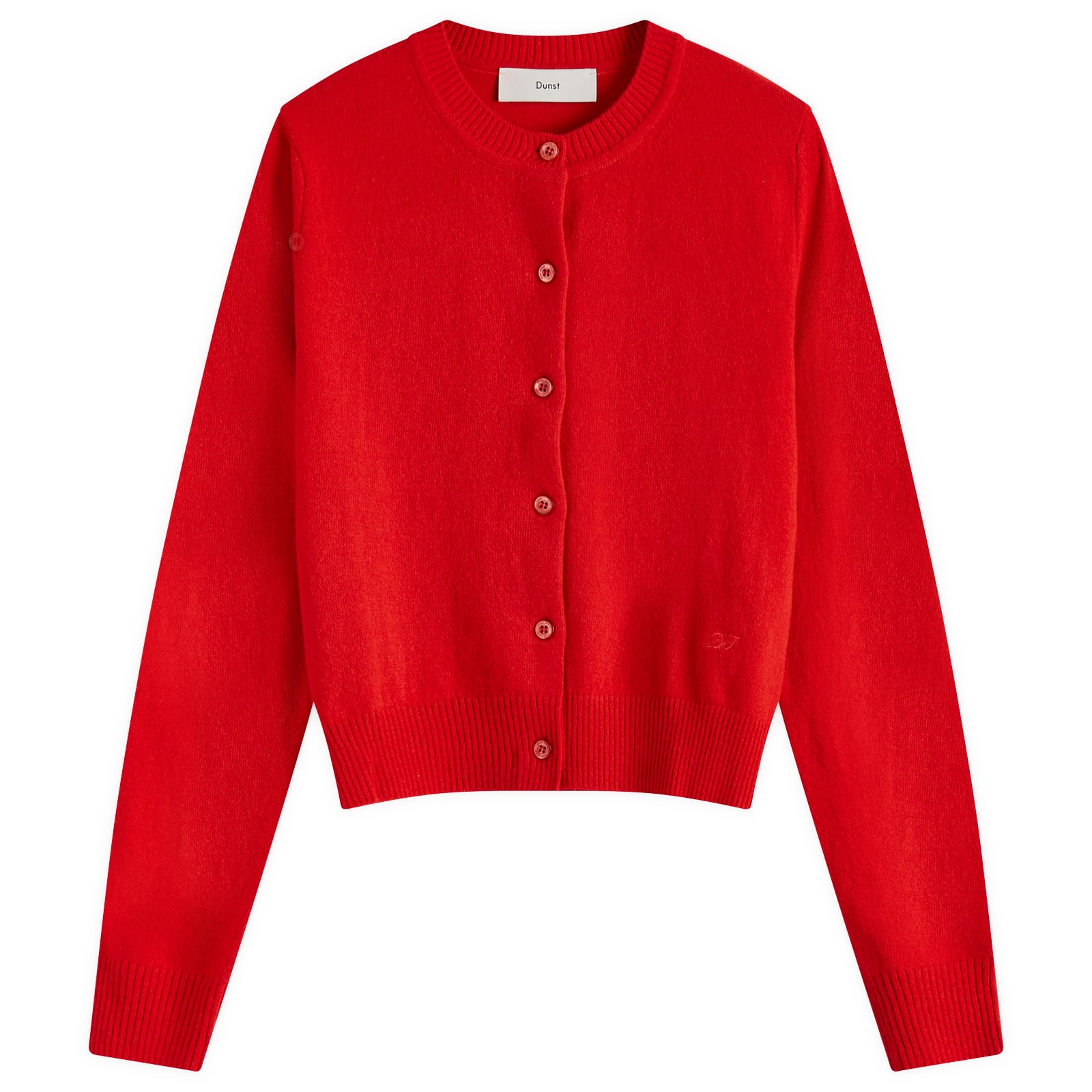 DUNST Essential Crewneck Knit Cardigan Red END. (US)