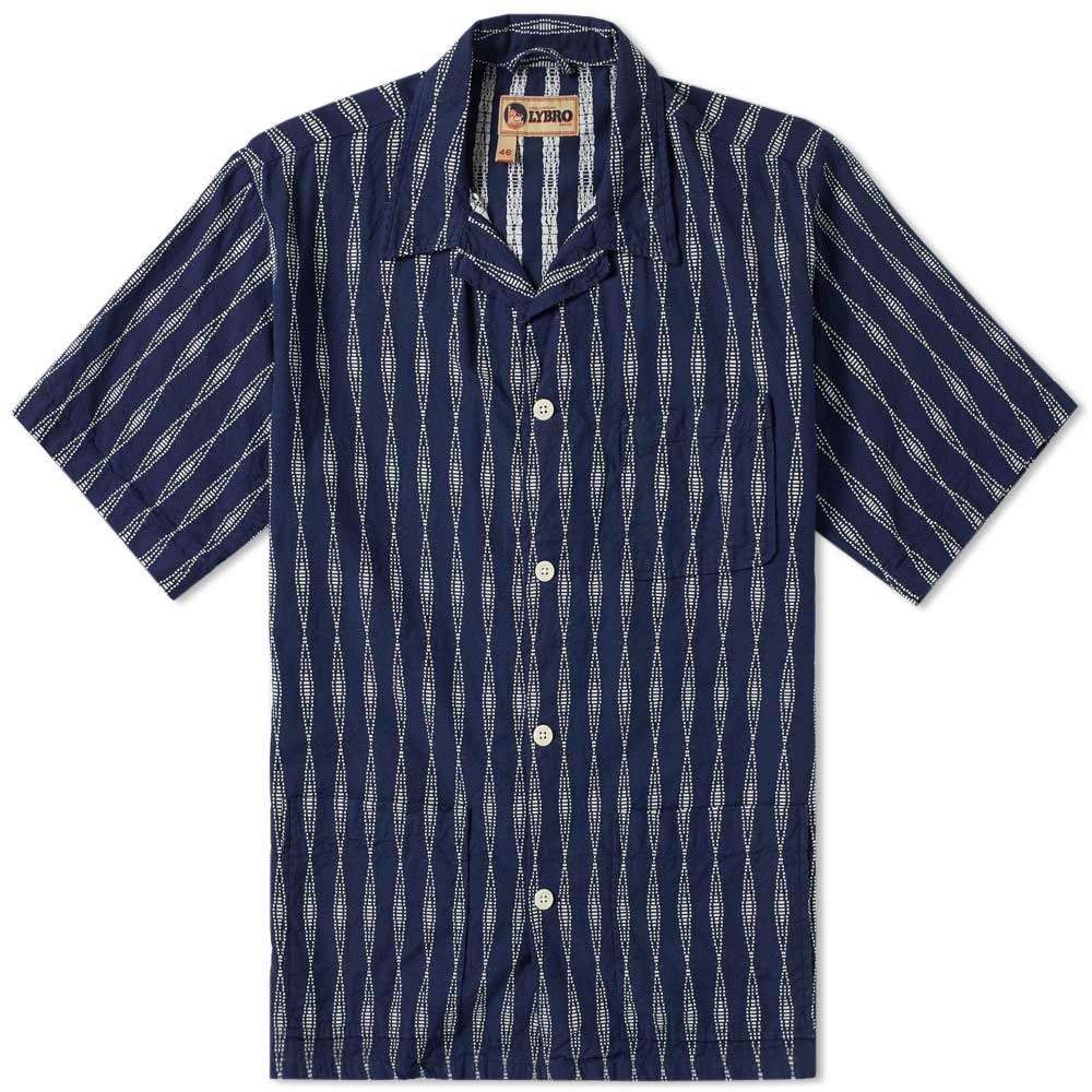 トップス NIGEL CABORN Lybro FRAKIES Shirt 48 Nigel Cabourn x Lybro Short Sleeve Frankie's Shirt Navy