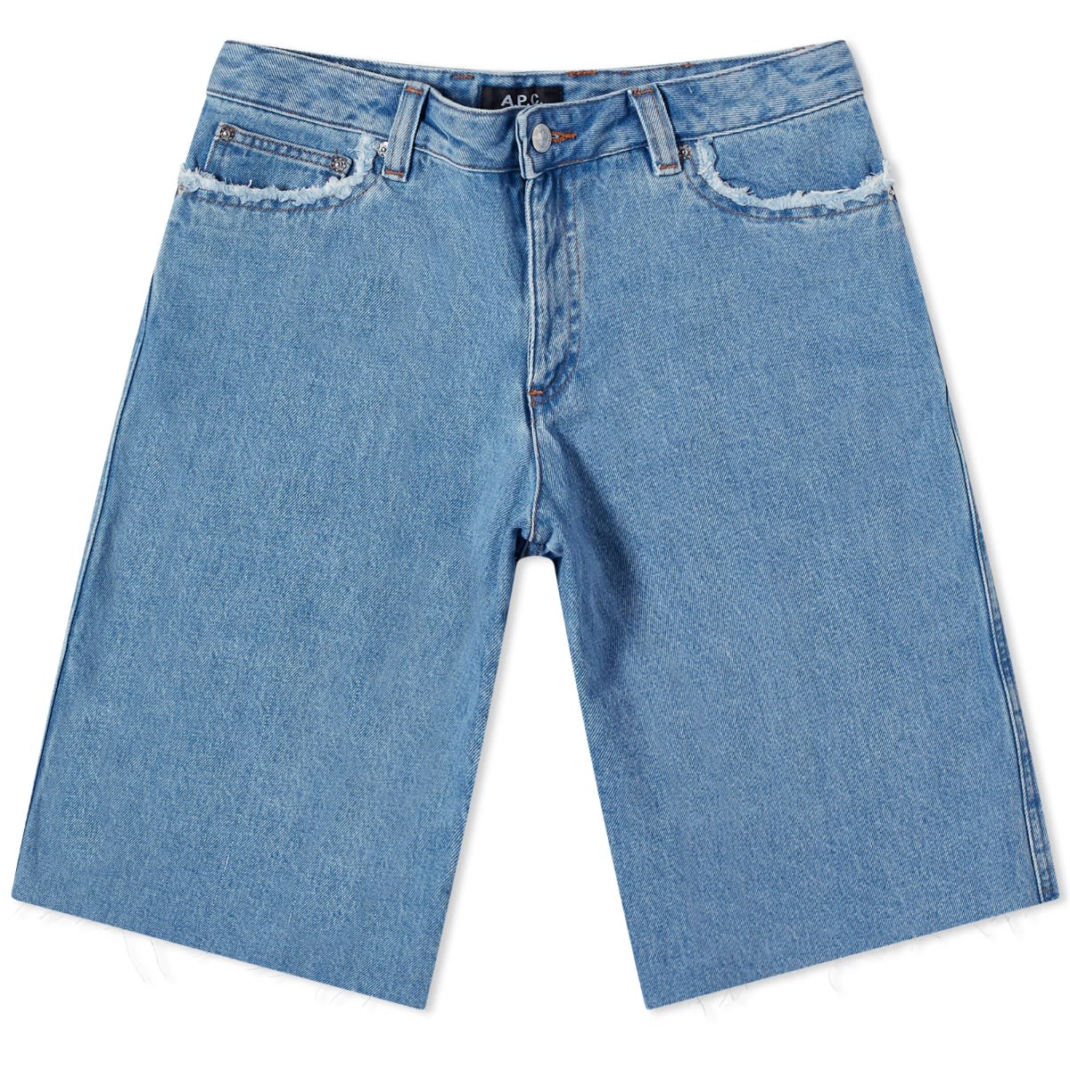 A.P.C｜SHORTS (Beverly Shorts (COGXL F10194 IAB)) A.P.C. Beverly Long Denim Shorts Blue | END. (SG)