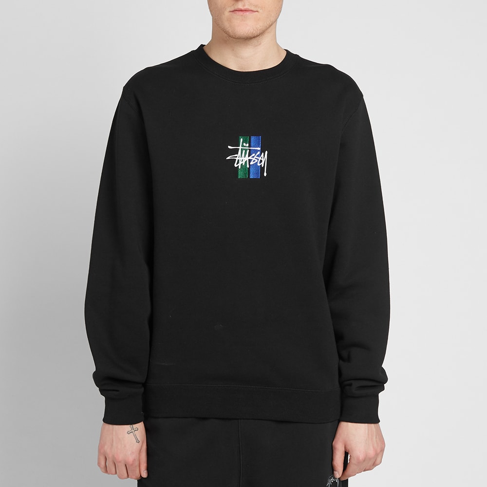 Stussy 2 bar stock crewneck sweatshirt clearance