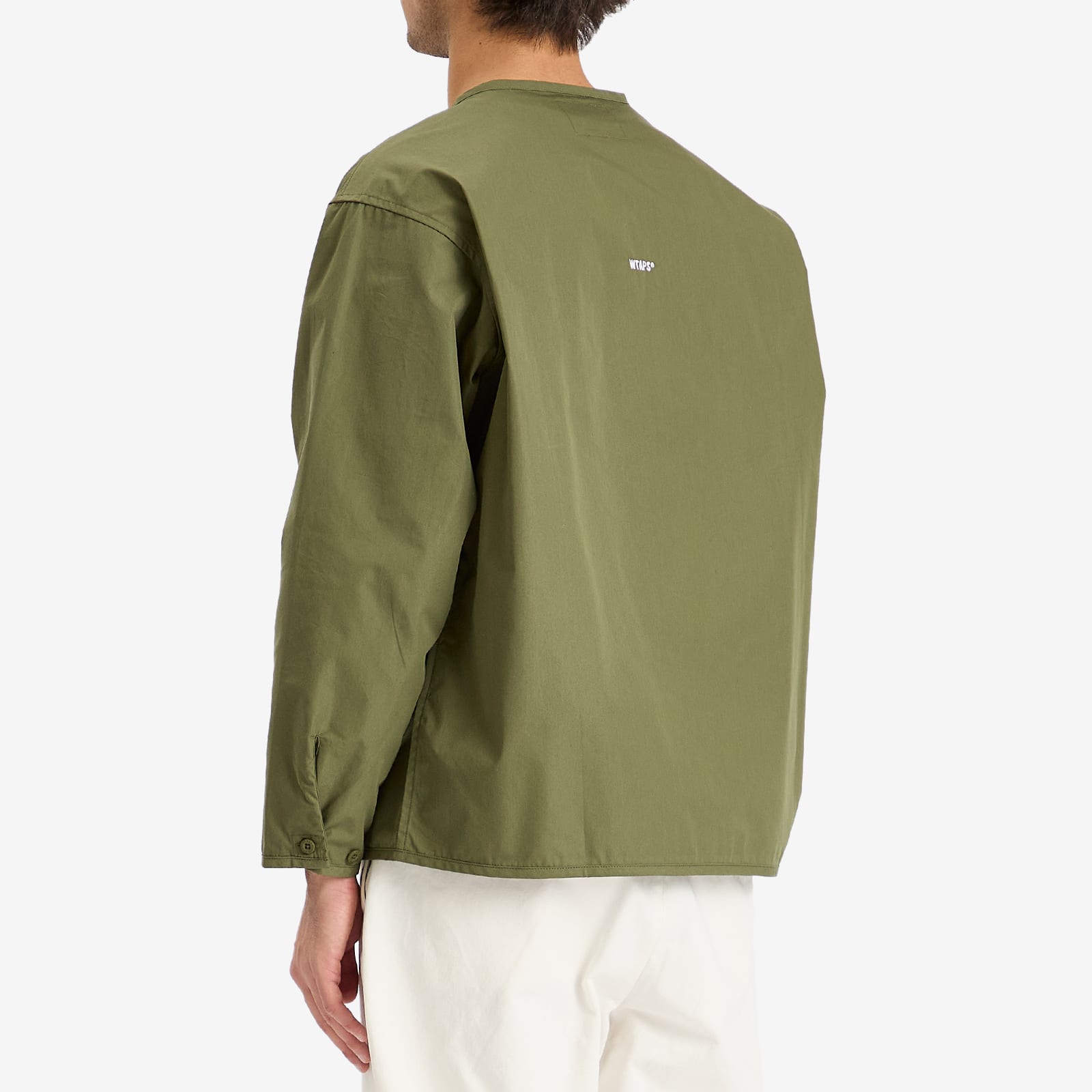 WTAPS Men's Long Sleeve Baseball Shirt Olive Drab - Curated Menswear
