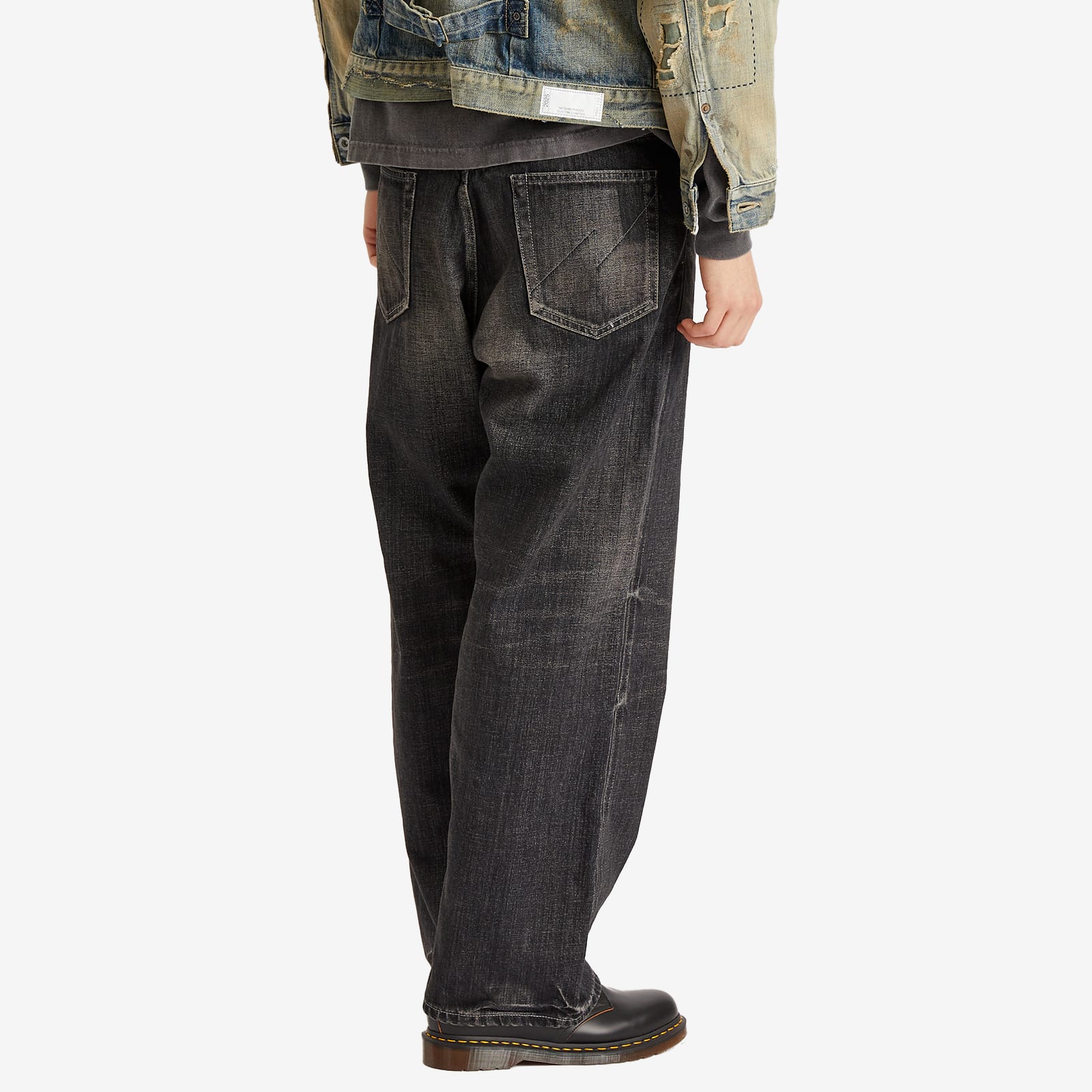Neighborhood Men's Washed Denim DP Wide Pants Black - Curated Menswear