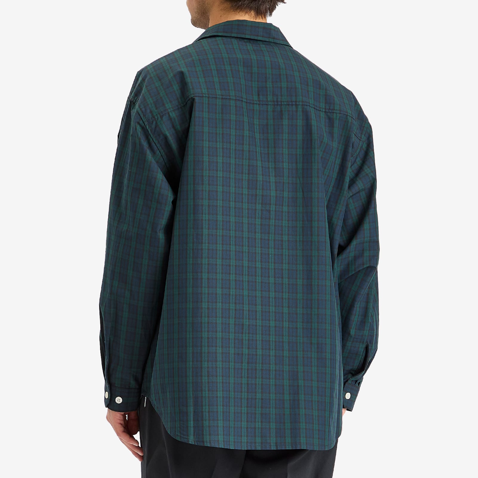 WTAPS Men's Broadcloth Black Watch Check Shirt Green - Curated