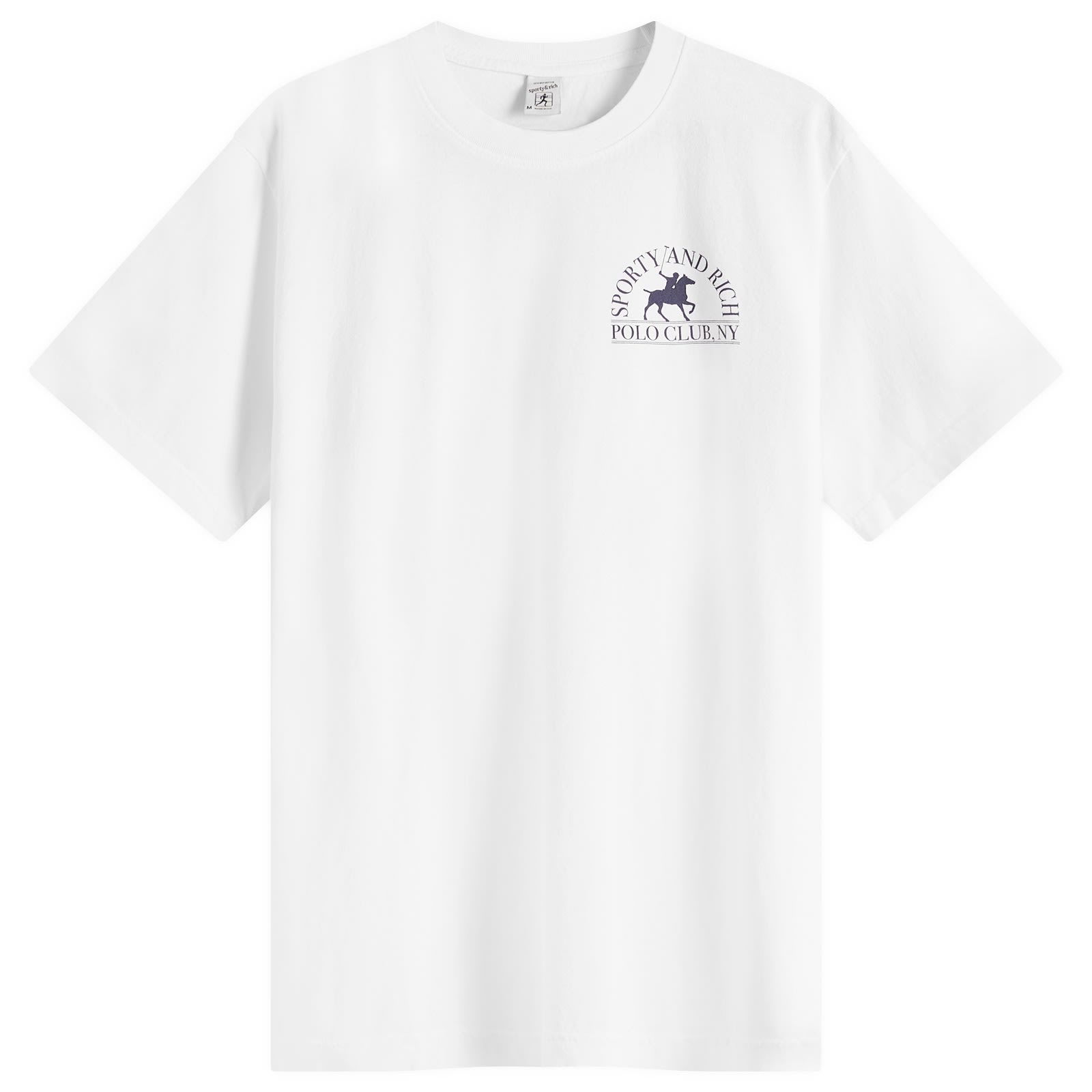 Sporty&Rich｜ (Polo Club T-Shirt - White (TO043612252WH0 Polo Club T-Shirt - White/Navy – Sporty & Rich