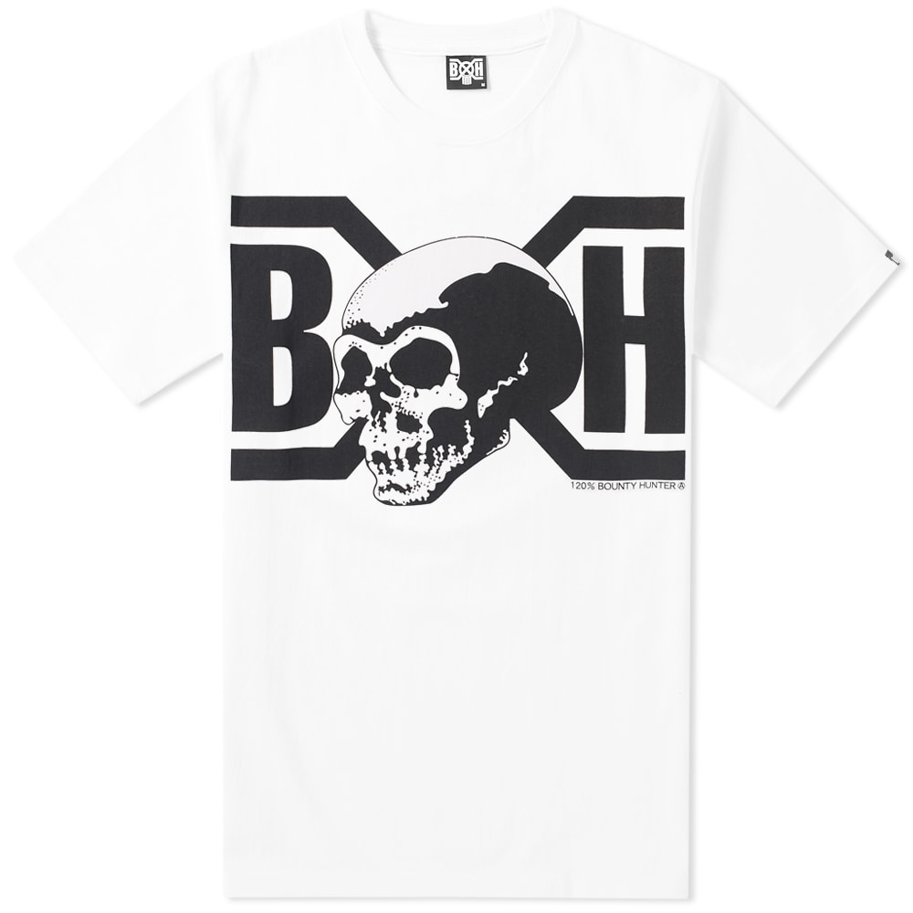 bounty hunter logo skull tee in white