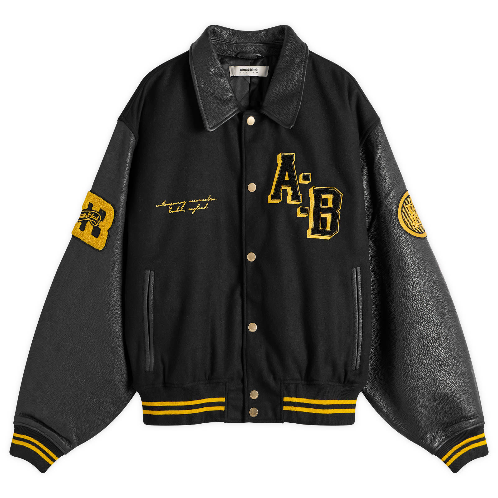 about:blank Men’s Letterman Jacket Black