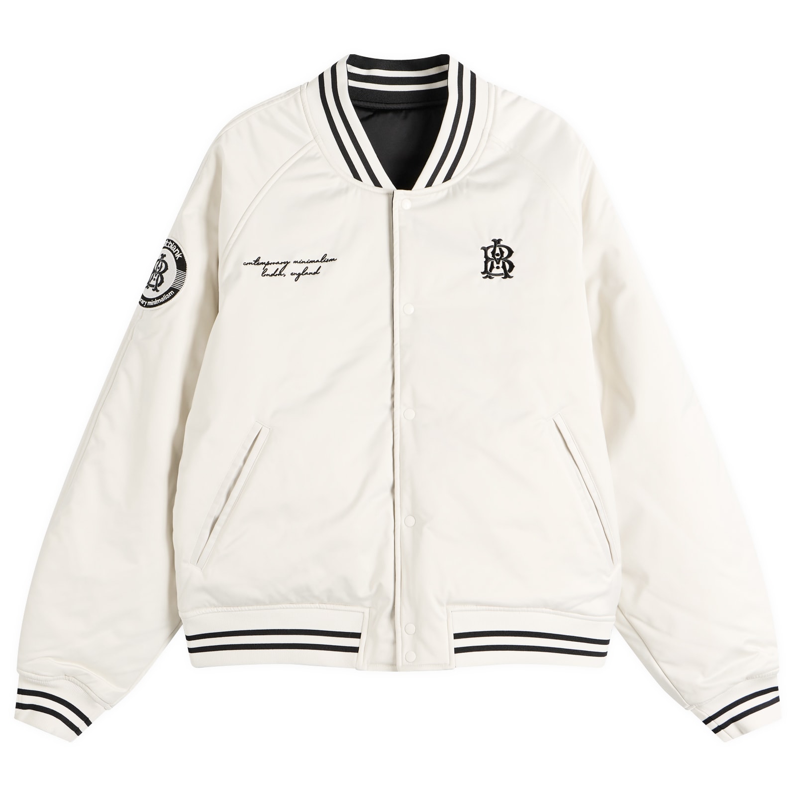 about:blank Men’s reversible Satin Jacket Black/Ecru