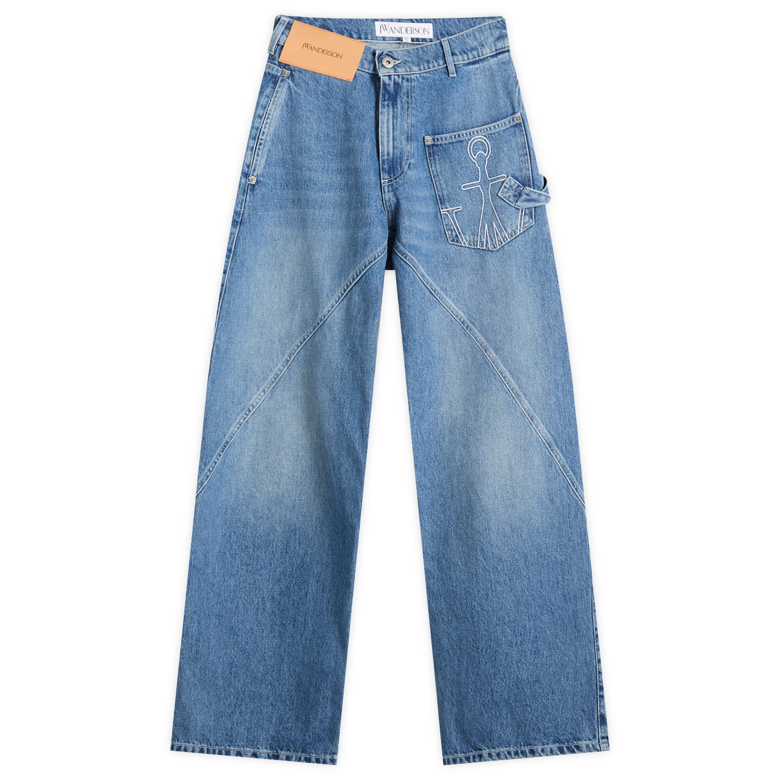 Jw Anderson Women's Light Blue Twisted Workwear Jeans