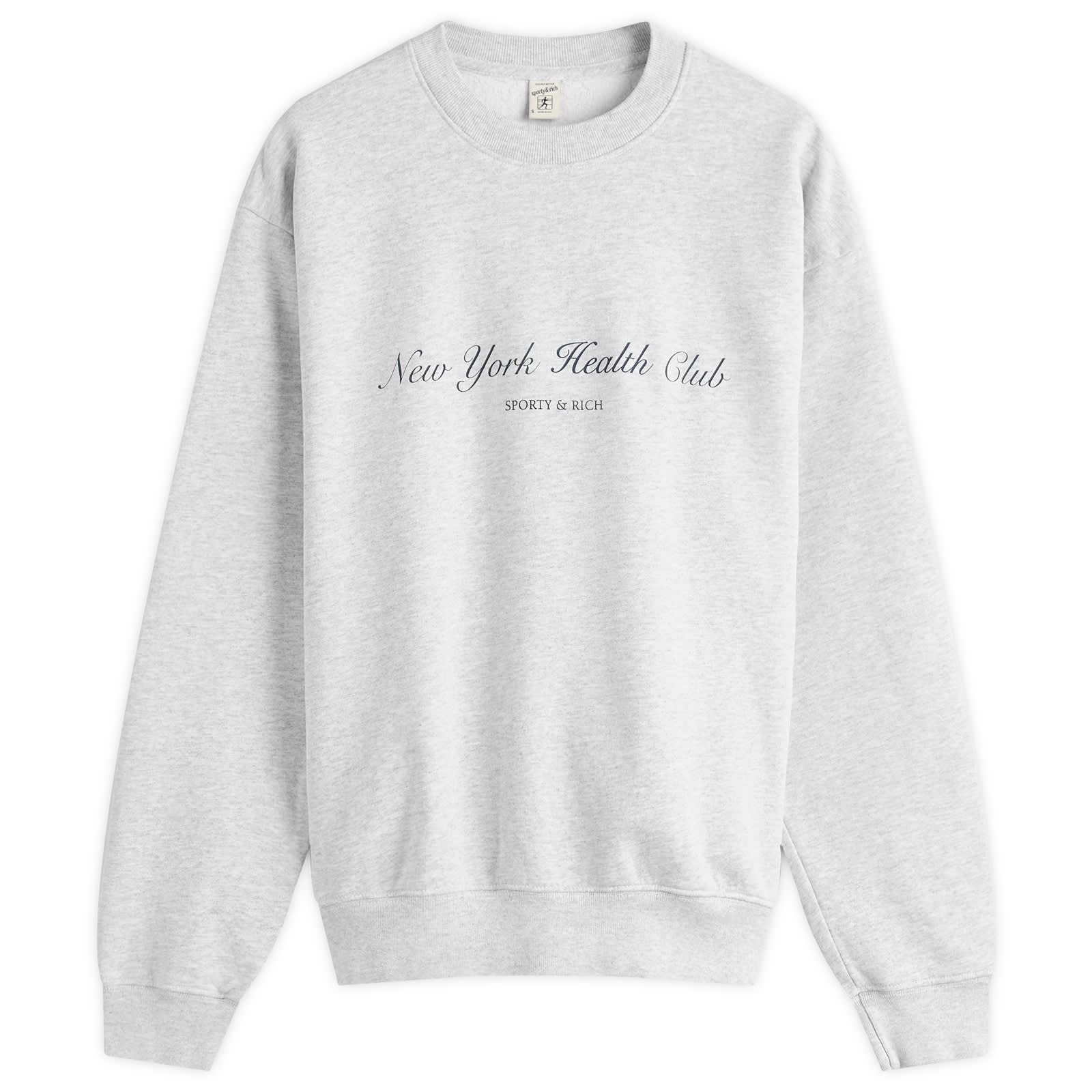 Sporty&Rich｜ (NY Health Club Crewneck - Heather Gray/Na NY Health Club Crewneck - Heather Gray/Navy – Sporty & Rich