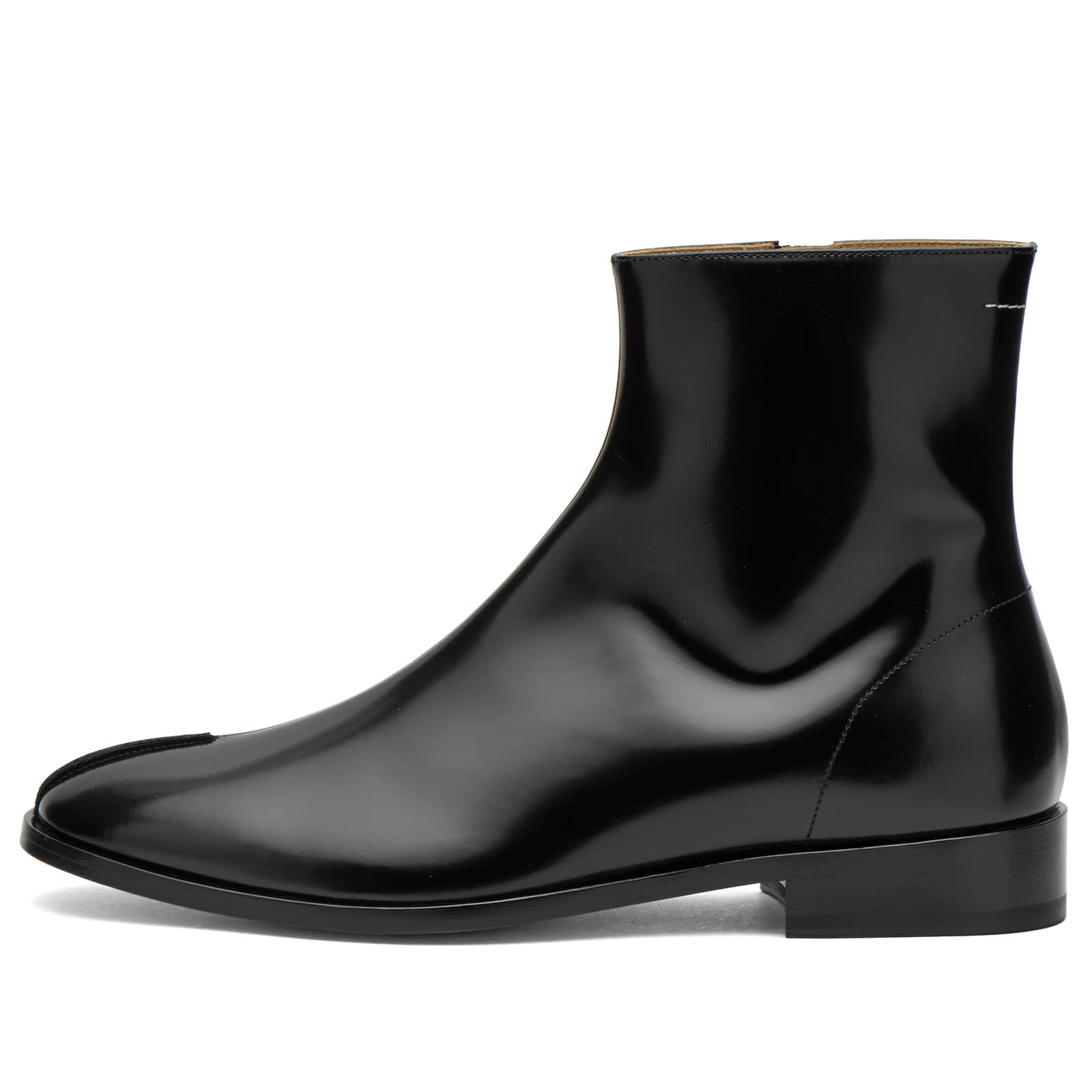 MM6 Maison Margiela Men's Leather Ankle Boot in Black, Size EU 42