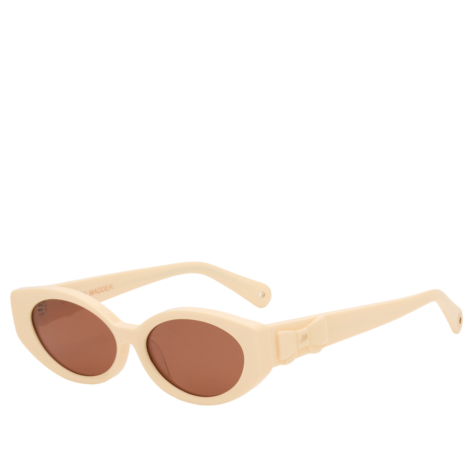 サングラス Damson Madder Catty Oval Sunglasses catty oval sunglasses with bow detail in black – Damson Madder