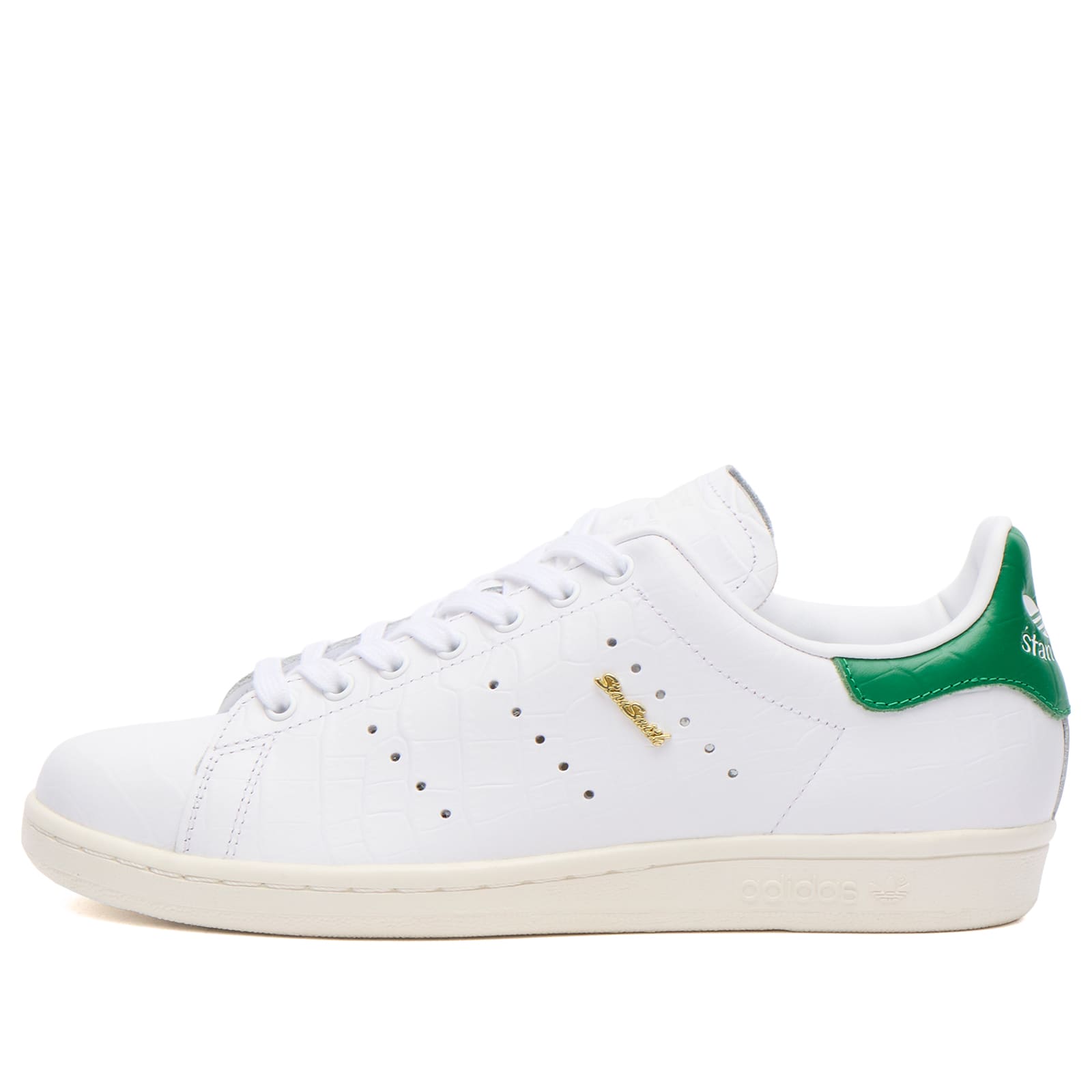 Adidas Women's Stan Smith 80S Sneaker in Ftwr White/Ftwr White/Green, Size UK 4